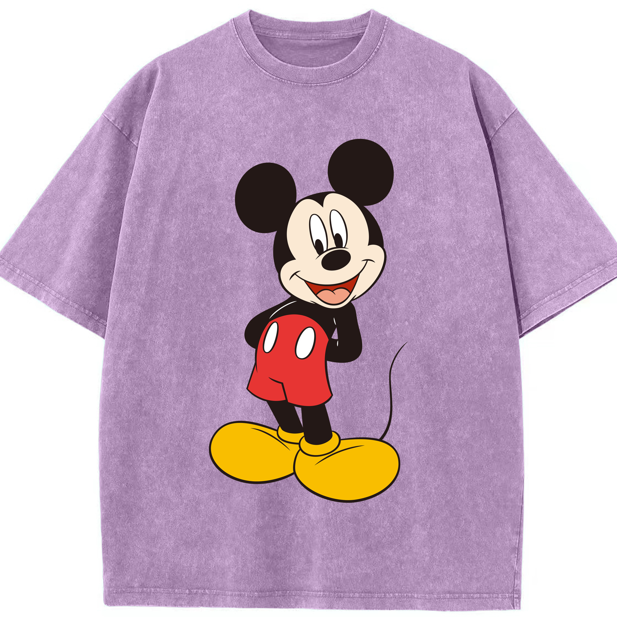 （画像用） ミッキーマウス Mickey Mouse 綿100% ヴィンテージ風 半袖Tシャツ（フロントプリント）