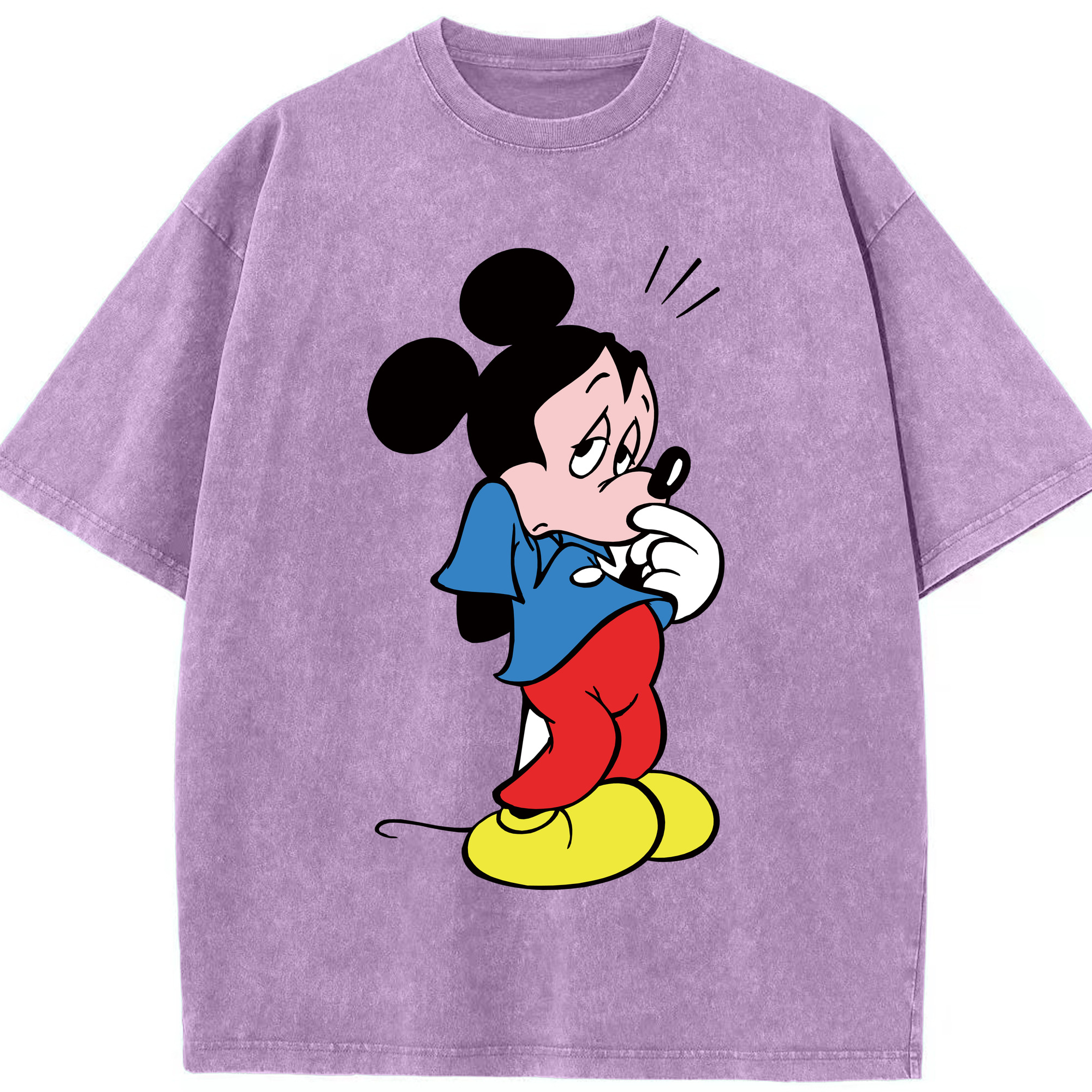 （画像用） ミッキーマウス Mickey Mouse 綿100% ヴィンテージ風 半袖Tシャツ（フロントプリント）