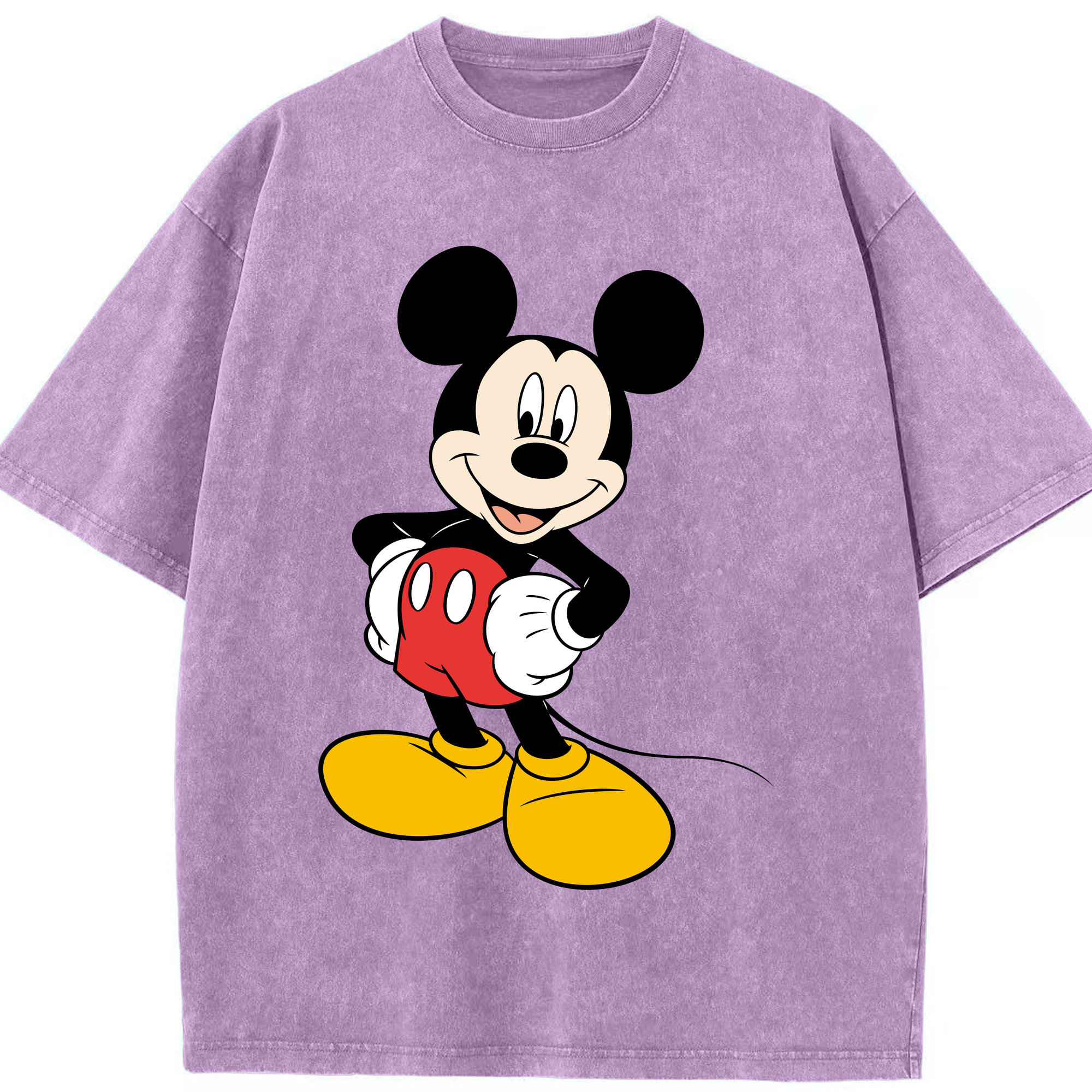 （画像用） ミッキーマウス Mickey Mouse 綿100% ヴィンテージ風 半袖Tシャツ（フロントプリント）