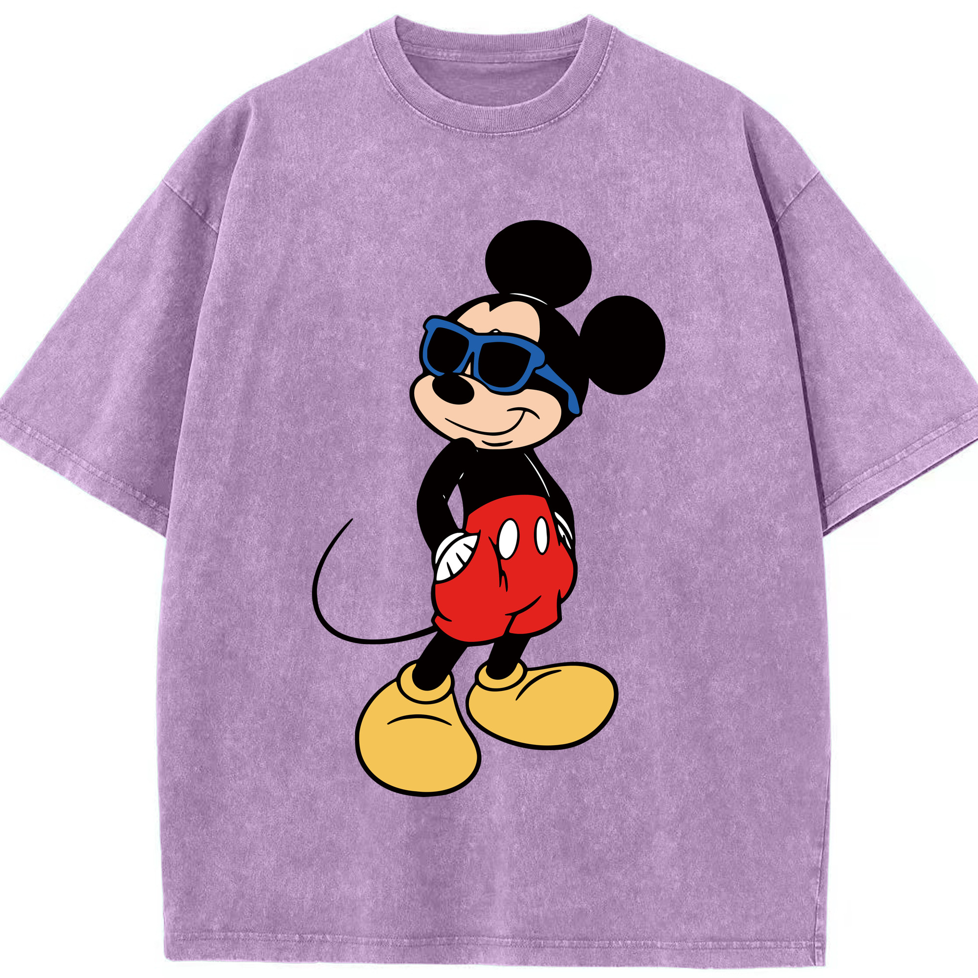 （画像用） ミッキーマウス Mickey Mouse 綿100% ヴィンテージ風 半袖Tシャツ（フロントプリント）