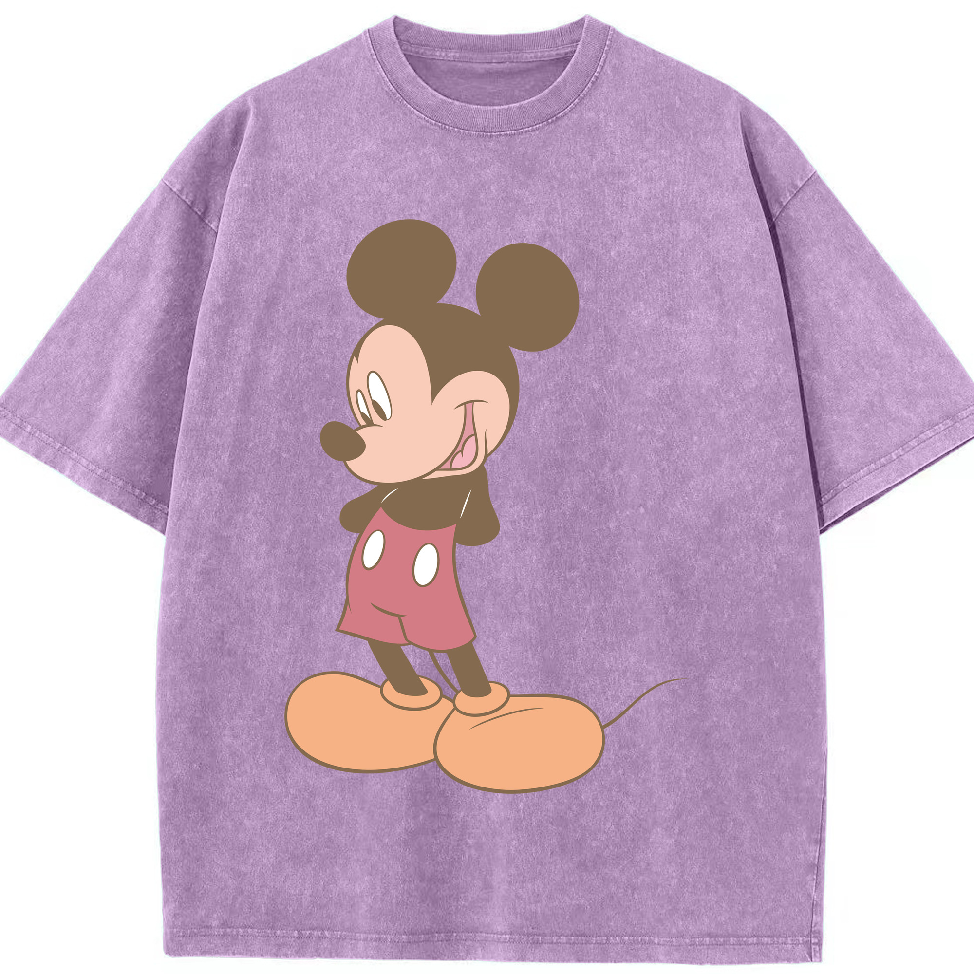 （画像用） ミッキーマウス Mickey Mouse 綿100% ヴィンテージ風 半袖Tシャツ（フロントプリント）