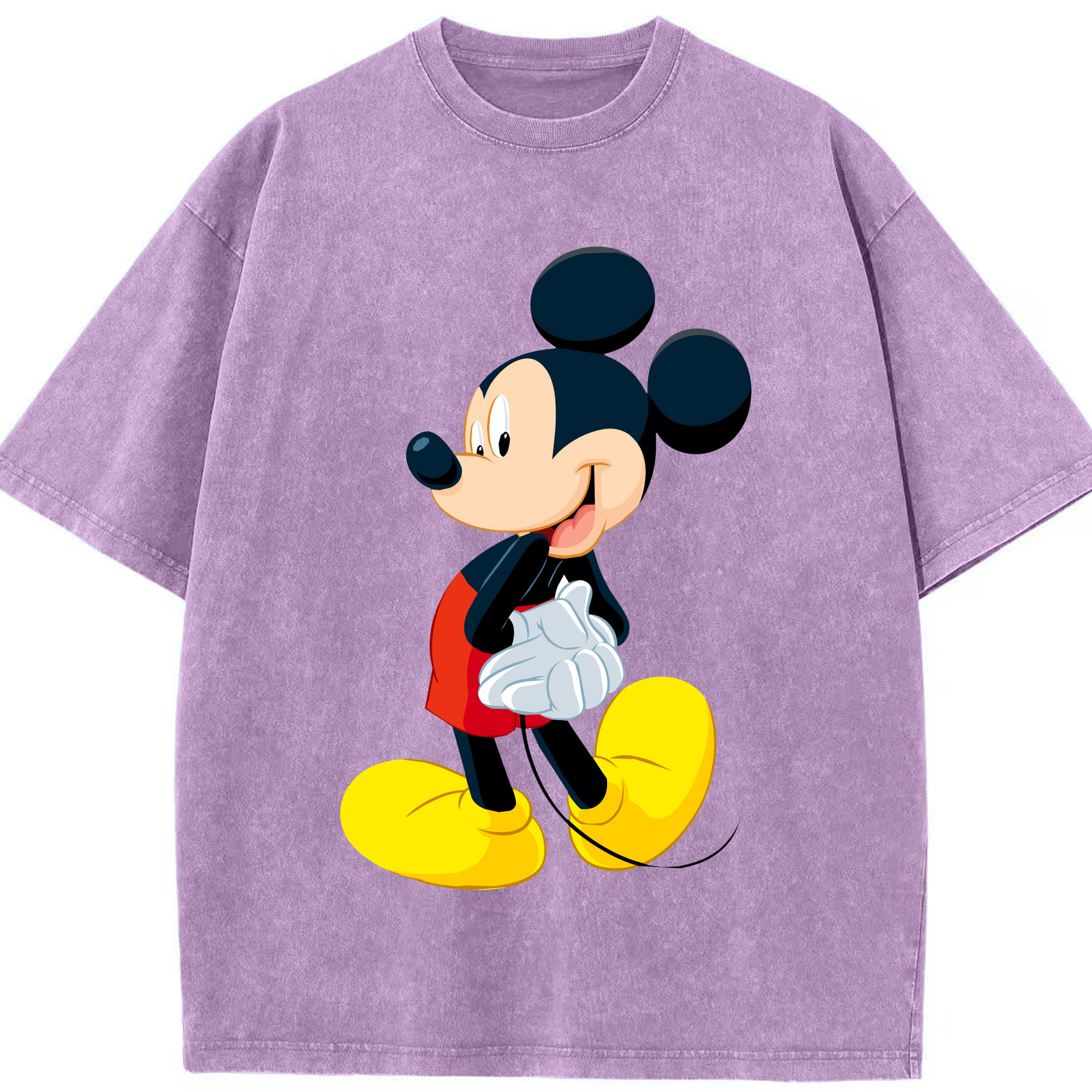 （画像用） ミッキーマウス Mickey Mouse 綿100% ヴィンテージ風 半袖Tシャツ（フロントプリント）