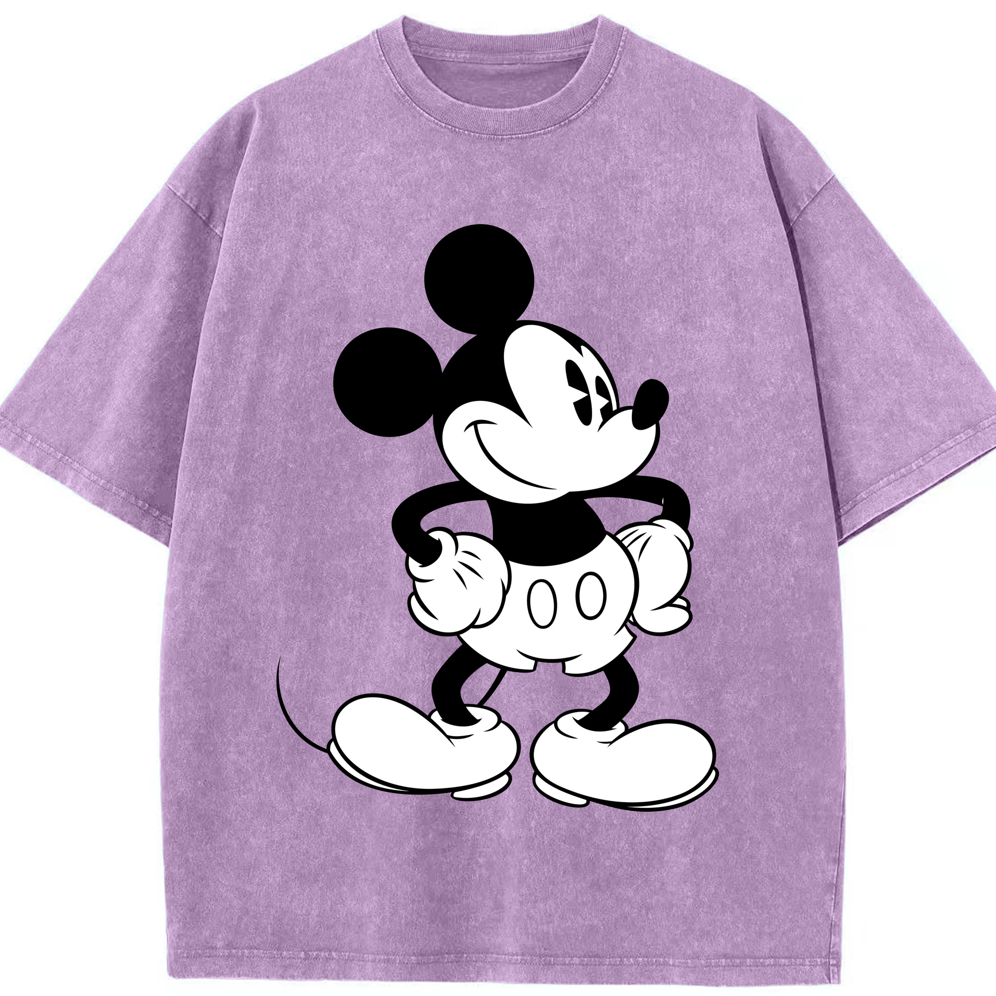（画像用） ミッキーマウス Mickey Mouse 綿100% ヴィンテージ風 半袖Tシャツ（フロントプリント）