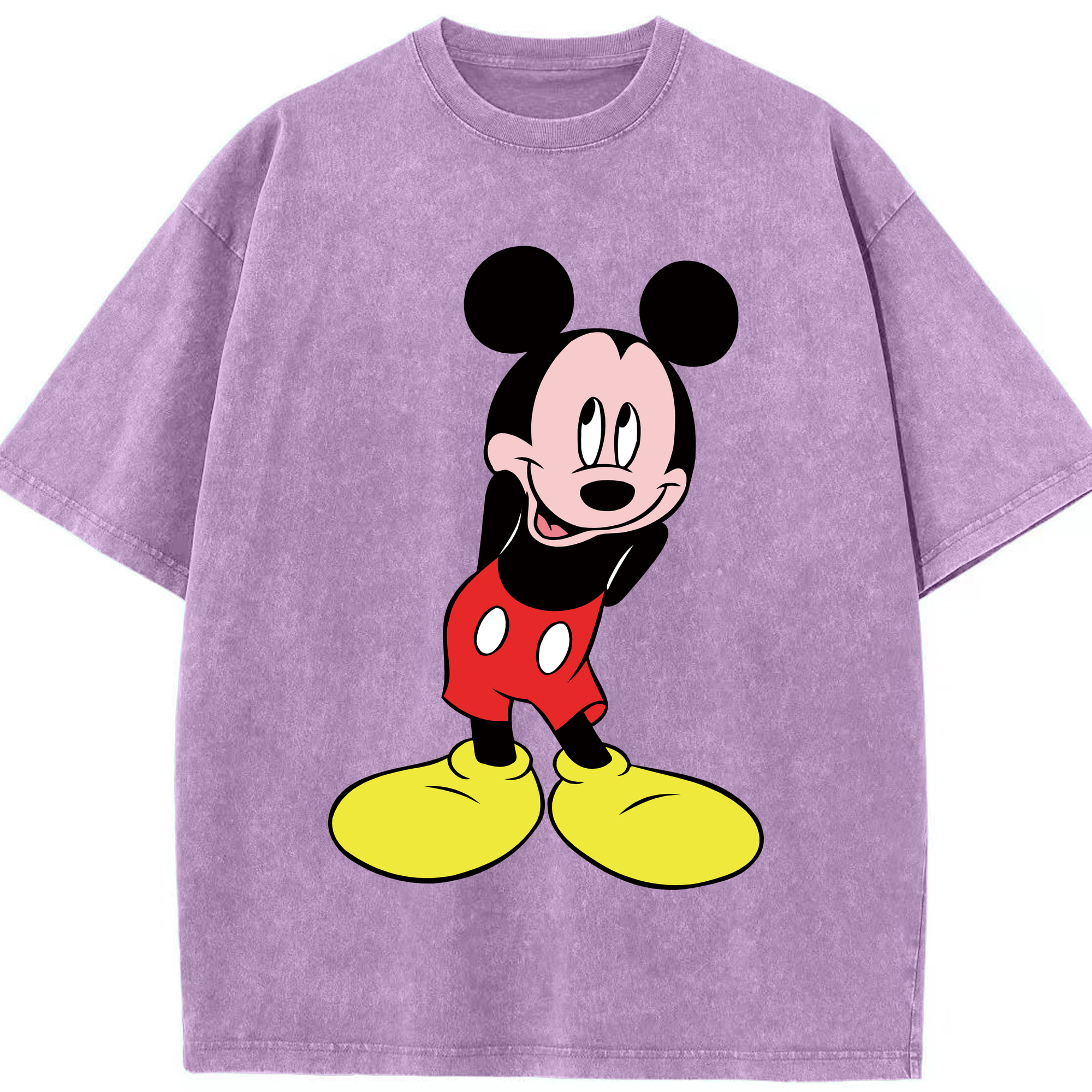 （画像用） ミッキーマウス Mickey Mouse 綿100% ヴィンテージ風 半袖Tシャツ（フロントプリント）