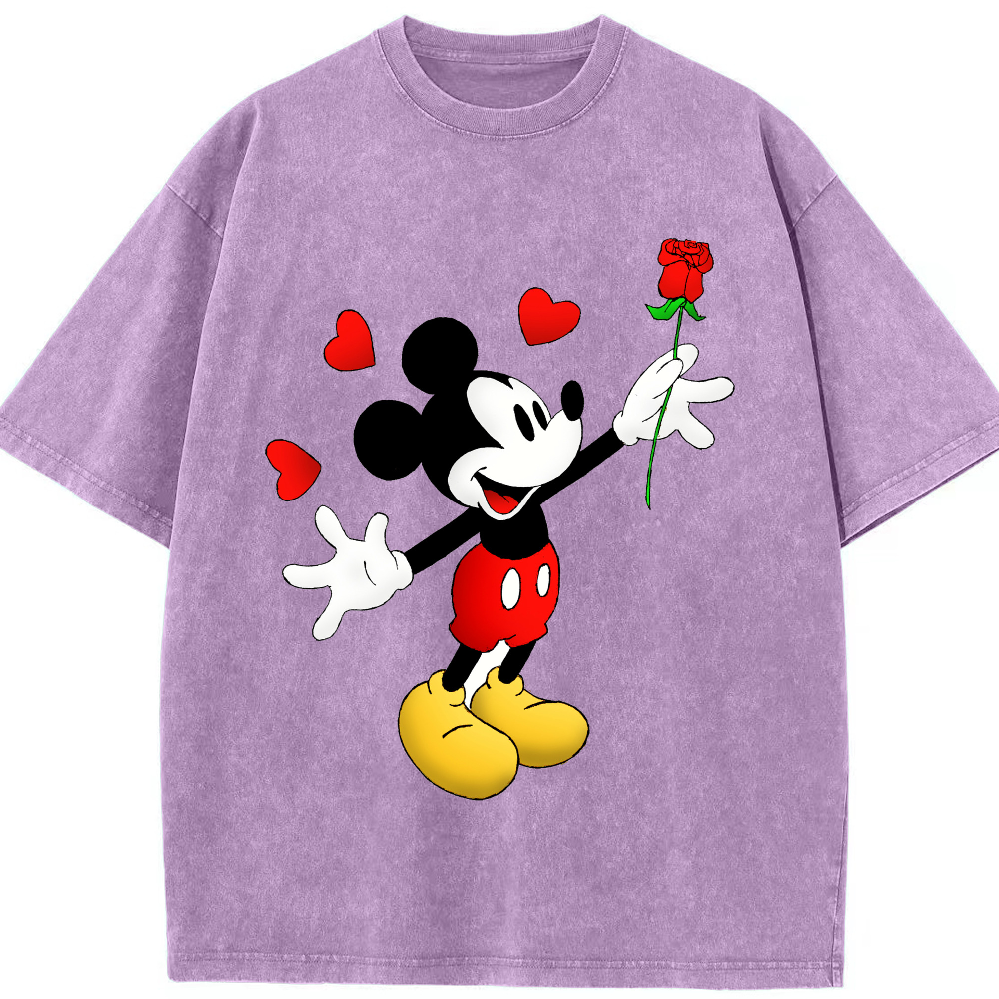 （画像用） ミッキーマウス Mickey Mouse 綿100% ヴィンテージ風 半袖Tシャツ（フロントプリント）