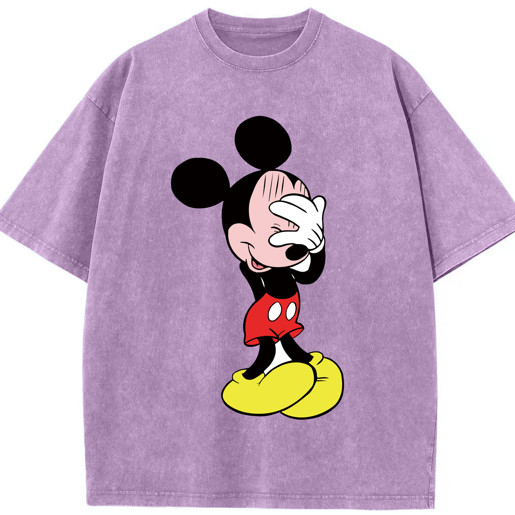 （画像用） ミッキーマウス Mickey Mouse 綿100% ヴィンテージ風 半袖Tシャツ（フロントプリント）