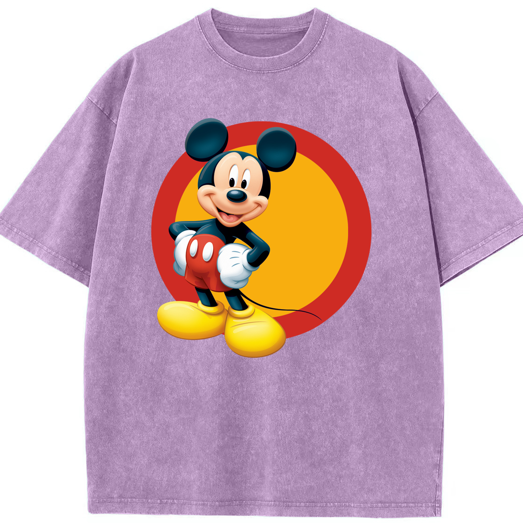 （画像用） ミッキーマウス Mickey Mouse 綿100% ヴィンテージ風 半袖Tシャツ（フロントプリント）