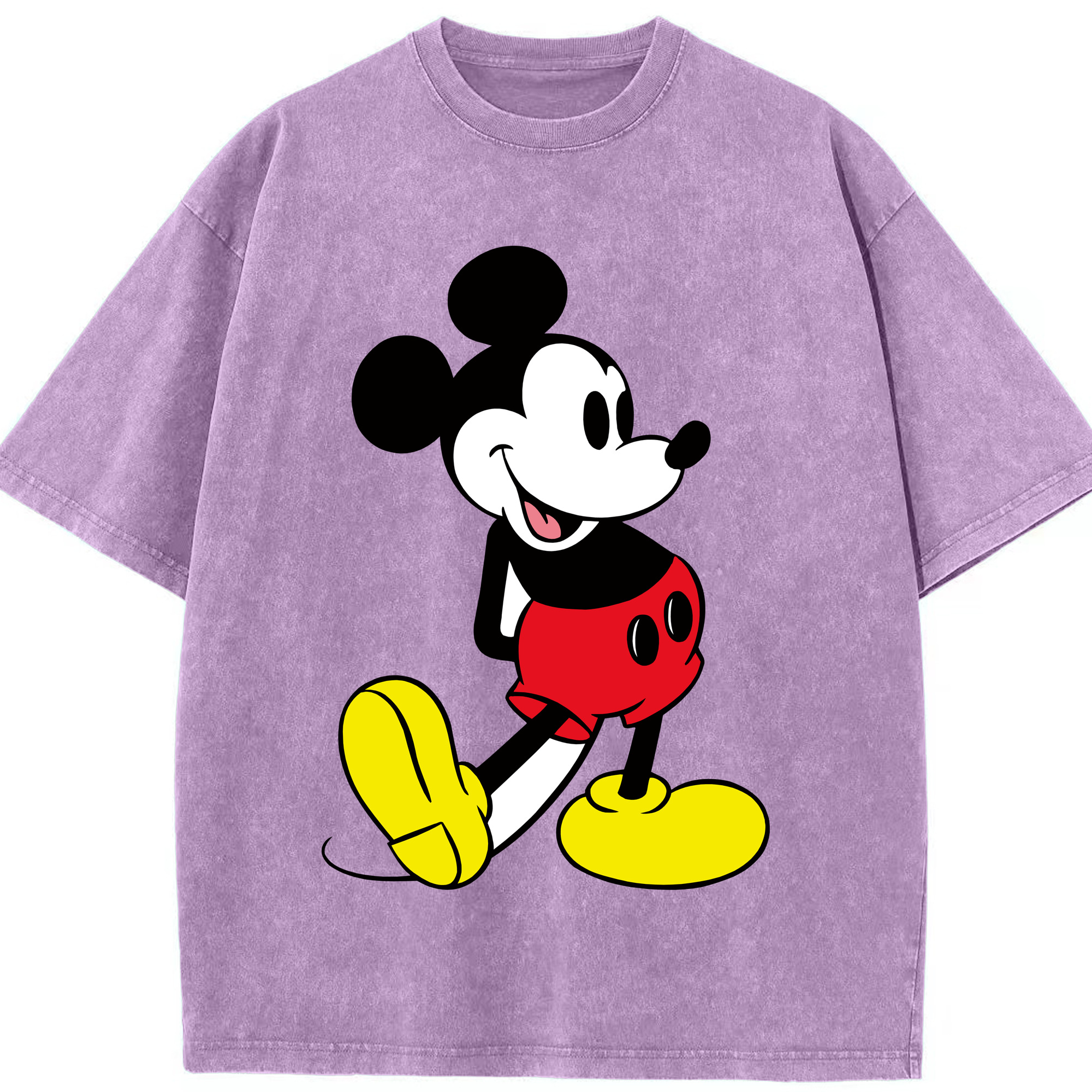 （画像用） ミッキーマウス Mickey Mouse 綿100% ヴィンテージ風 半袖Tシャツ（フロントプリント）