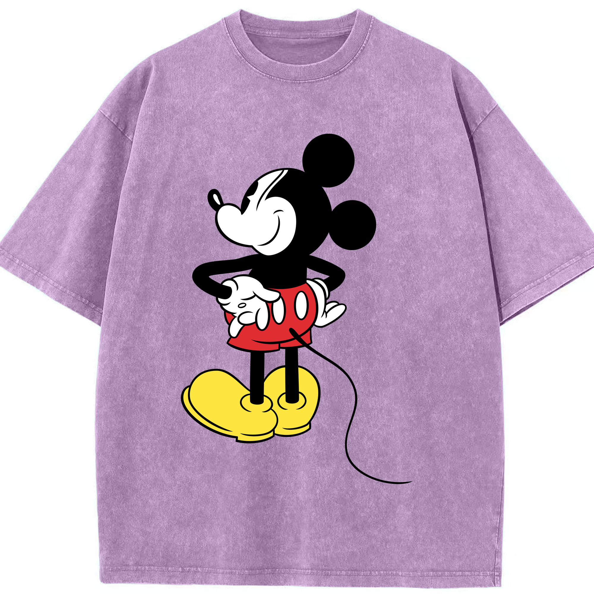 ミッキーマウス Mickey Mouse 綿100% ヴィンテージ風 半袖Tシャツ（フロントプリント）