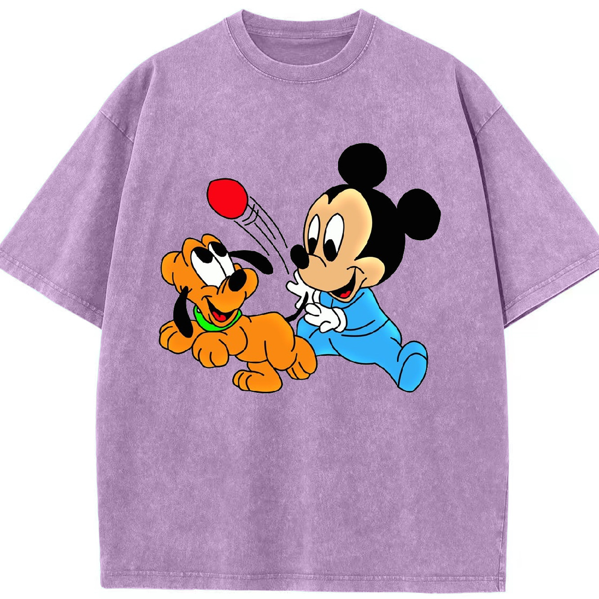 （画像用） ミッキーマウス Mickey Mouse 綿100% ヴィンテージ風 半袖Tシャツ（フロントプリント）
