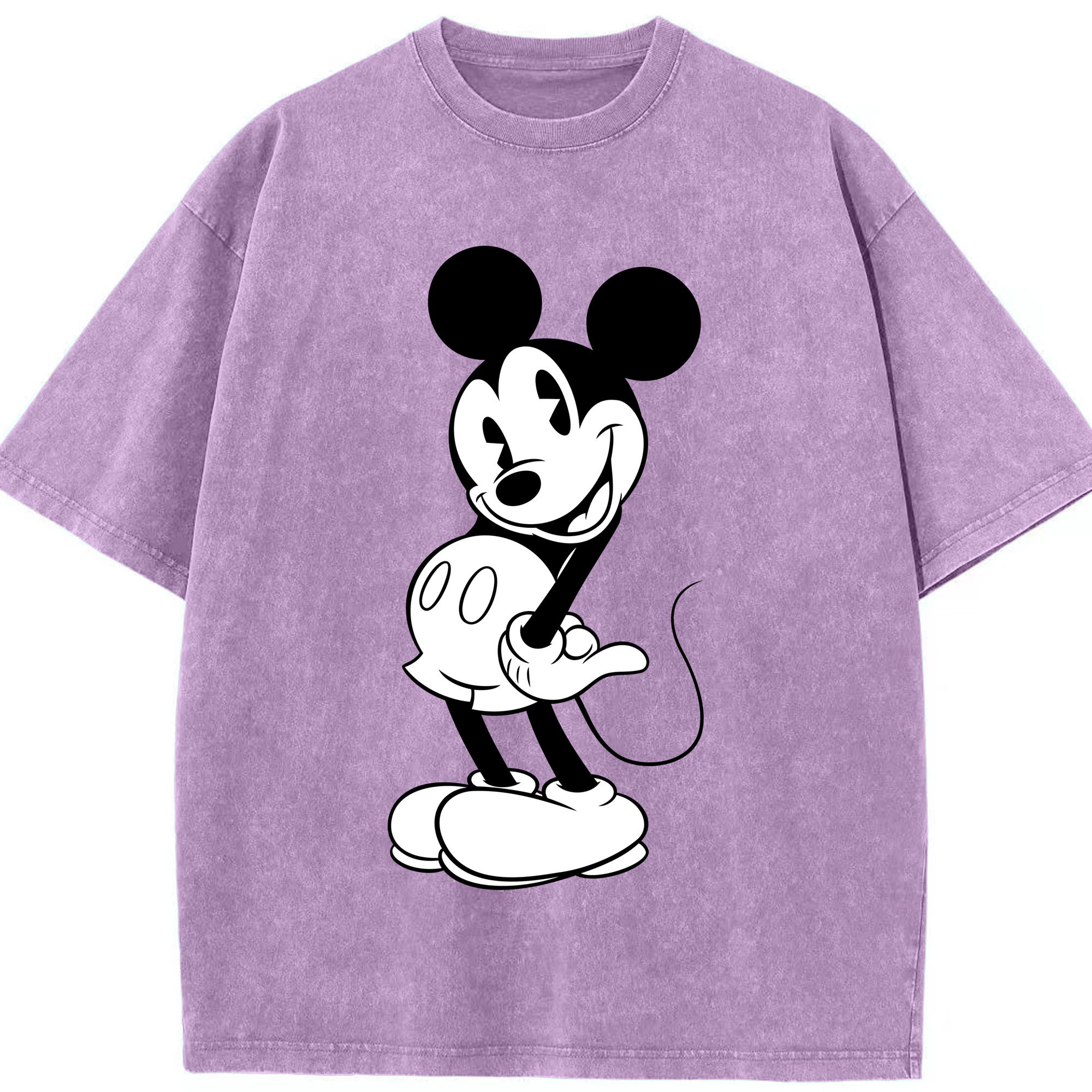 （画像用） ミッキーマウス Mickey Mouse 綿100% ヴィンテージ風 半袖Tシャツ（フロントプリント）