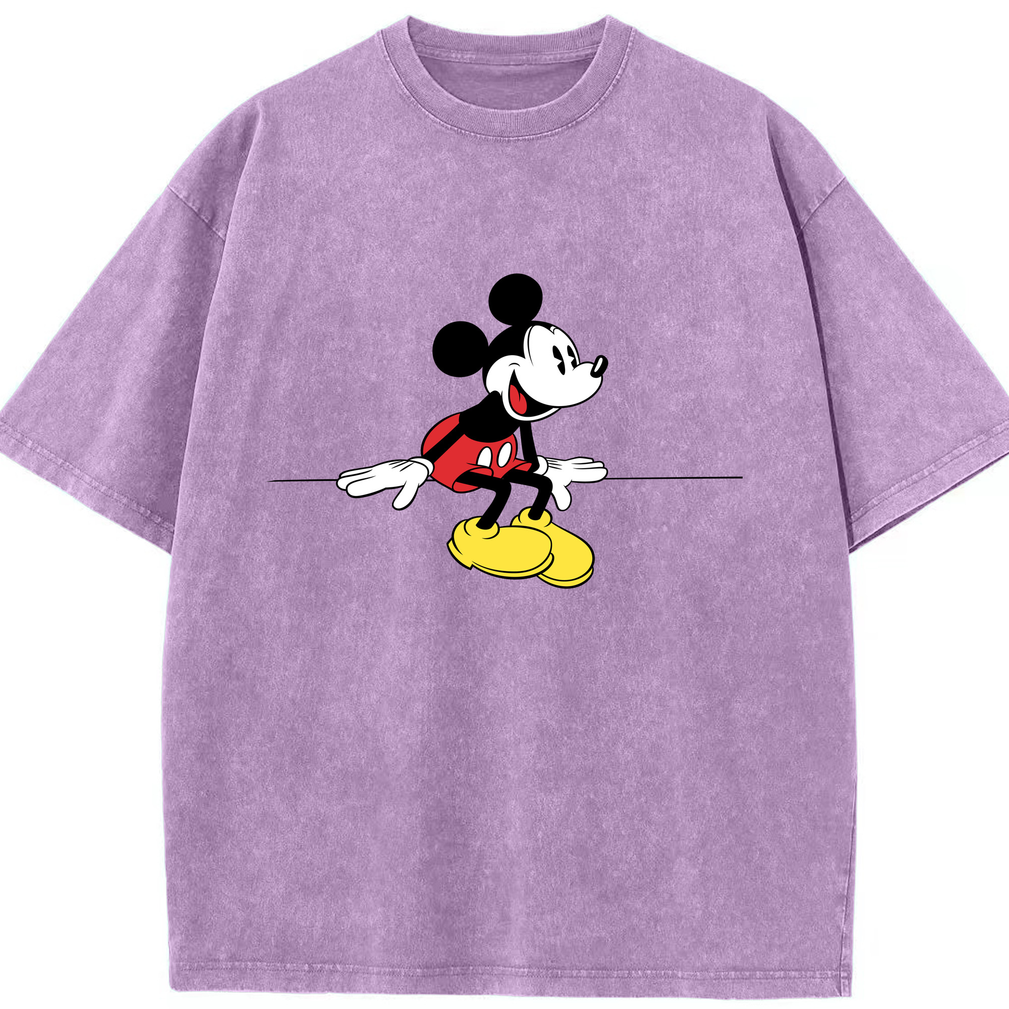（画像用） ミッキーマウス Mickey Mouse 綿100% ヴィンテージ風 半袖Tシャツ（フロントプリント）