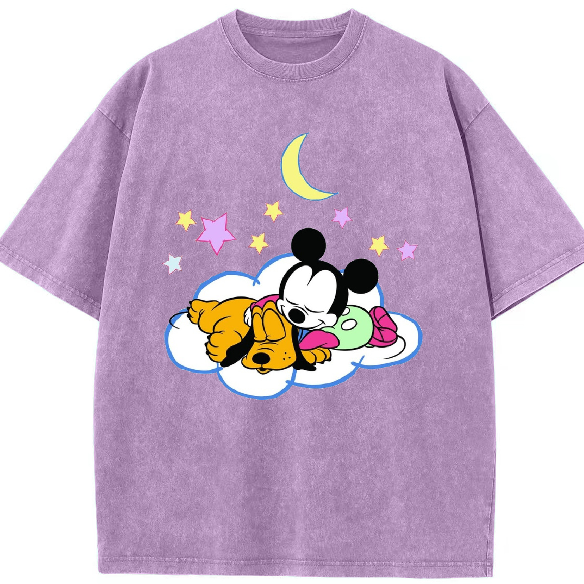 （画像用） ミッキーマウス Mickey Mouse 綿100% ヴィンテージ風 半袖Tシャツ（フロントプリント）