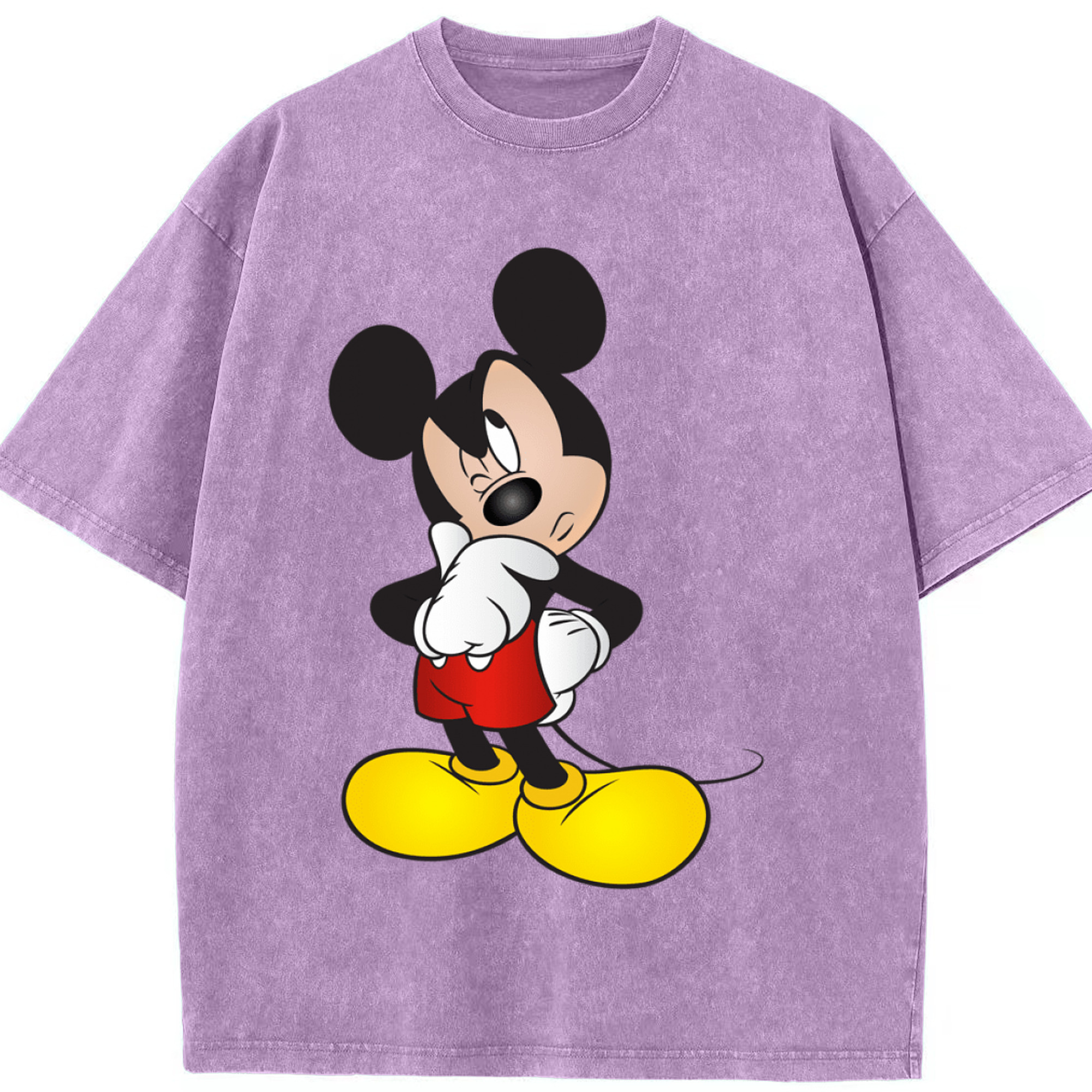 （画像用） ミッキーマウス Mickey Mouse 綿100% ヴィンテージ風 半袖Tシャツ（フロントプリント）