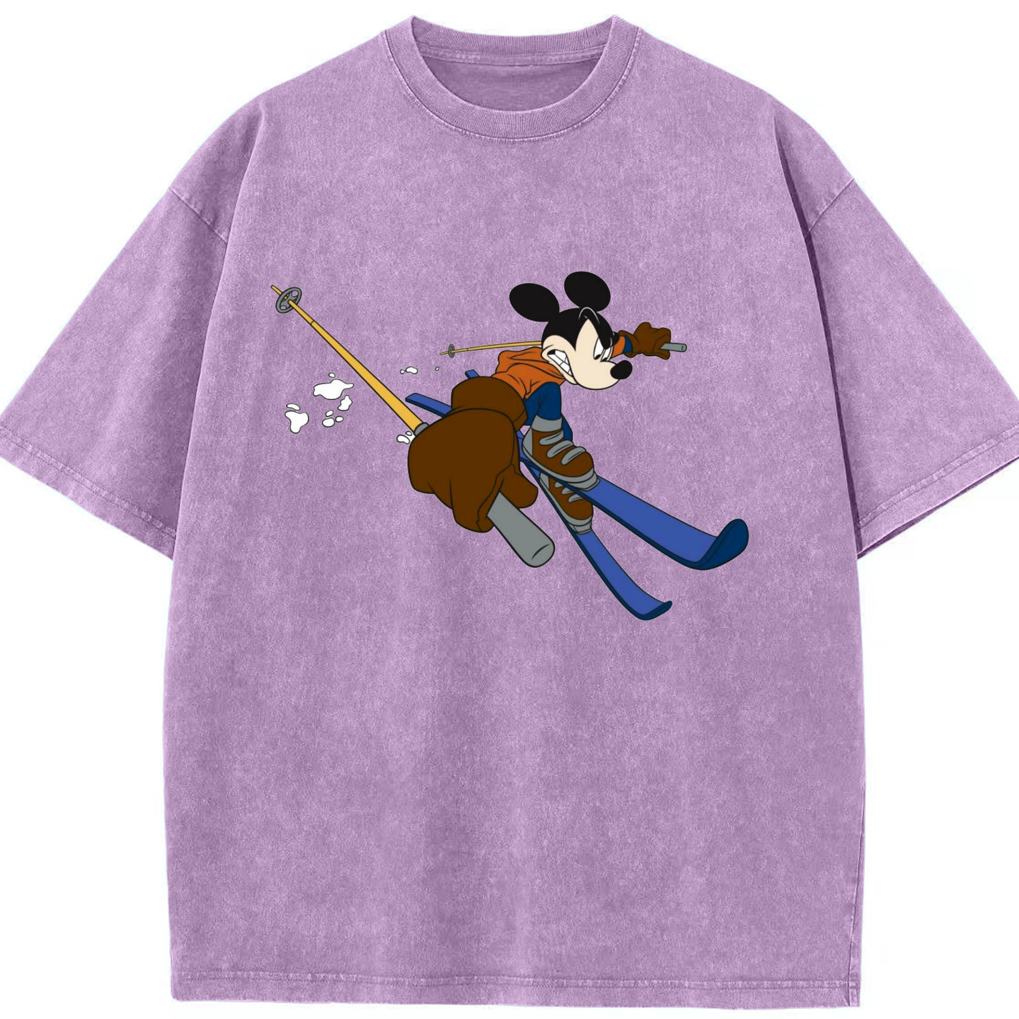 （画像用） ミッキーマウス Mickey Mouse 綿100% ヴィンテージ風 半袖Tシャツ（フロントプリント）