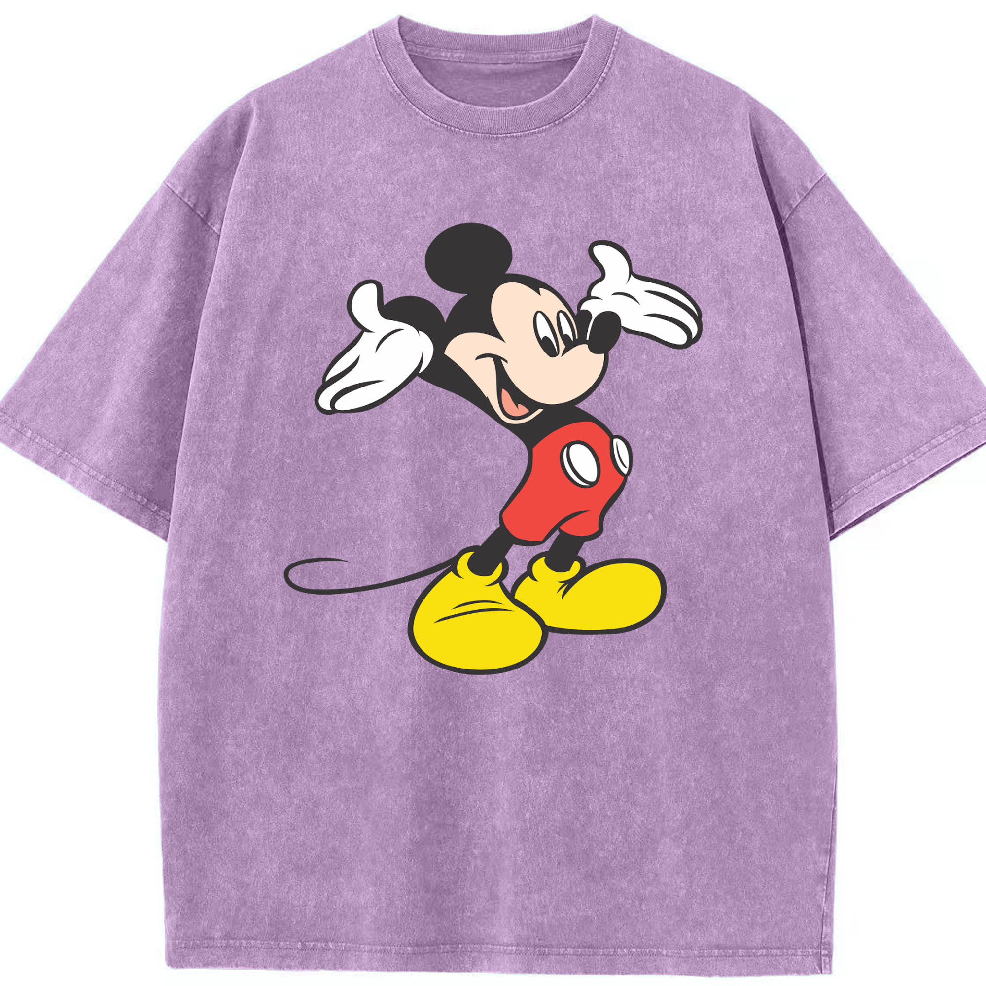 （画像用） ミッキーマウス Mickey Mouse 綿100% ヴィンテージ風 半袖Tシャツ（フロントプリント）