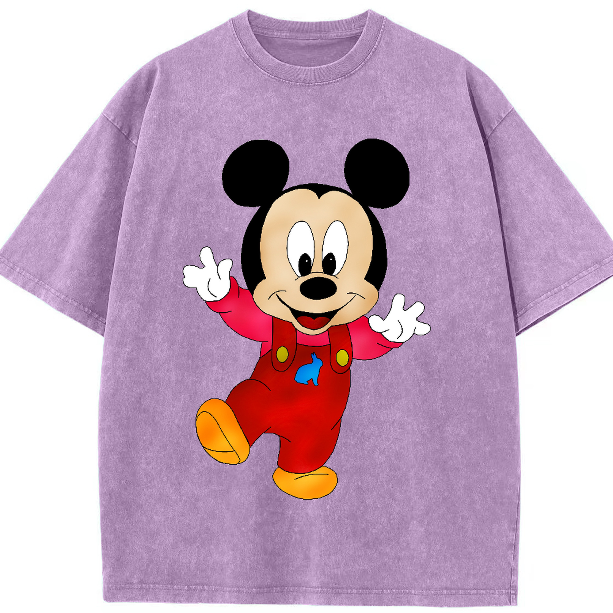 （画像用） ミッキーマウス Mickey Mouse 綿100% ヴィンテージ風 半袖Tシャツ（フロントプリント）