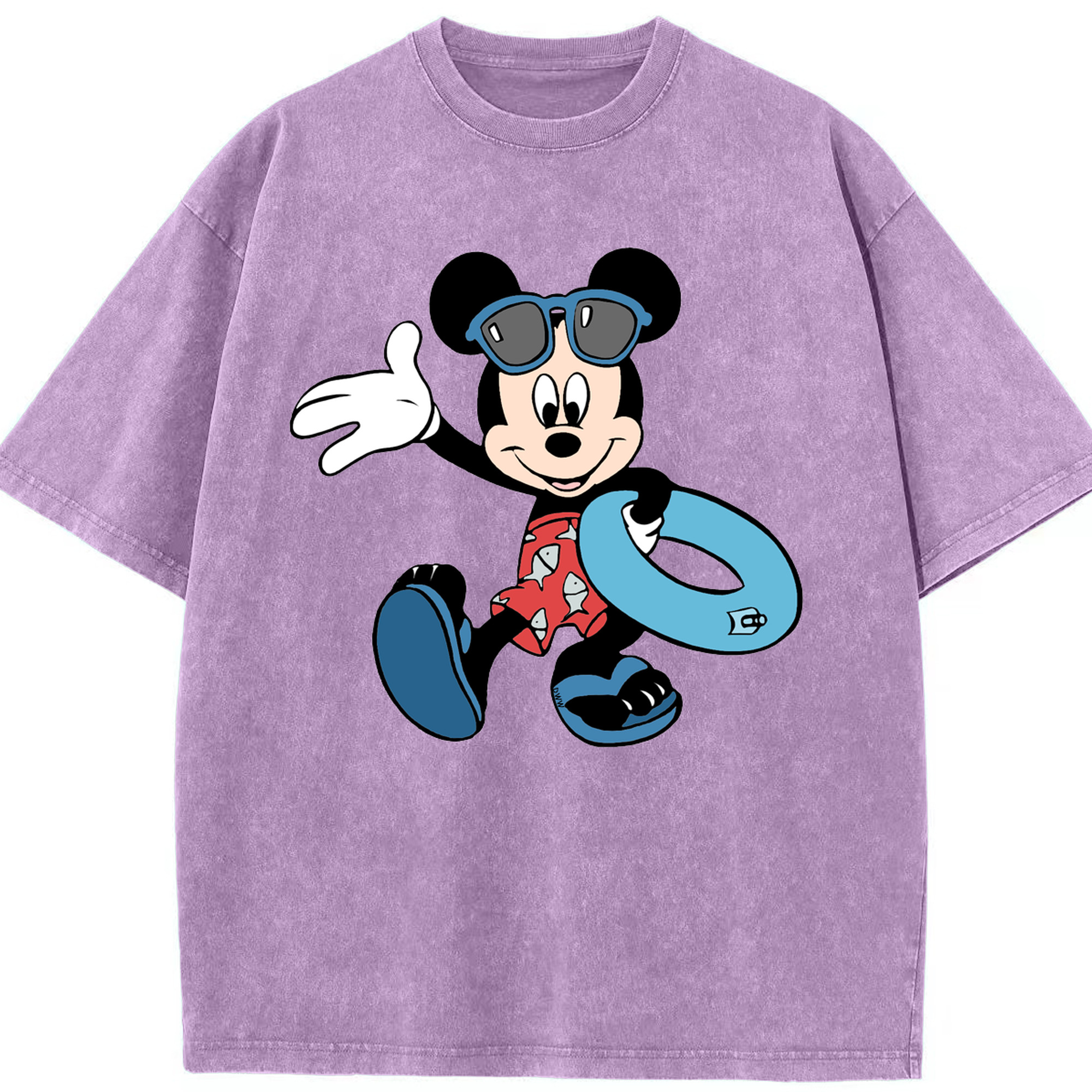 （画像用） ミッキーマウス Mickey Mouse 綿100% ヴィンテージ風 半袖Tシャツ（フロントプリント）