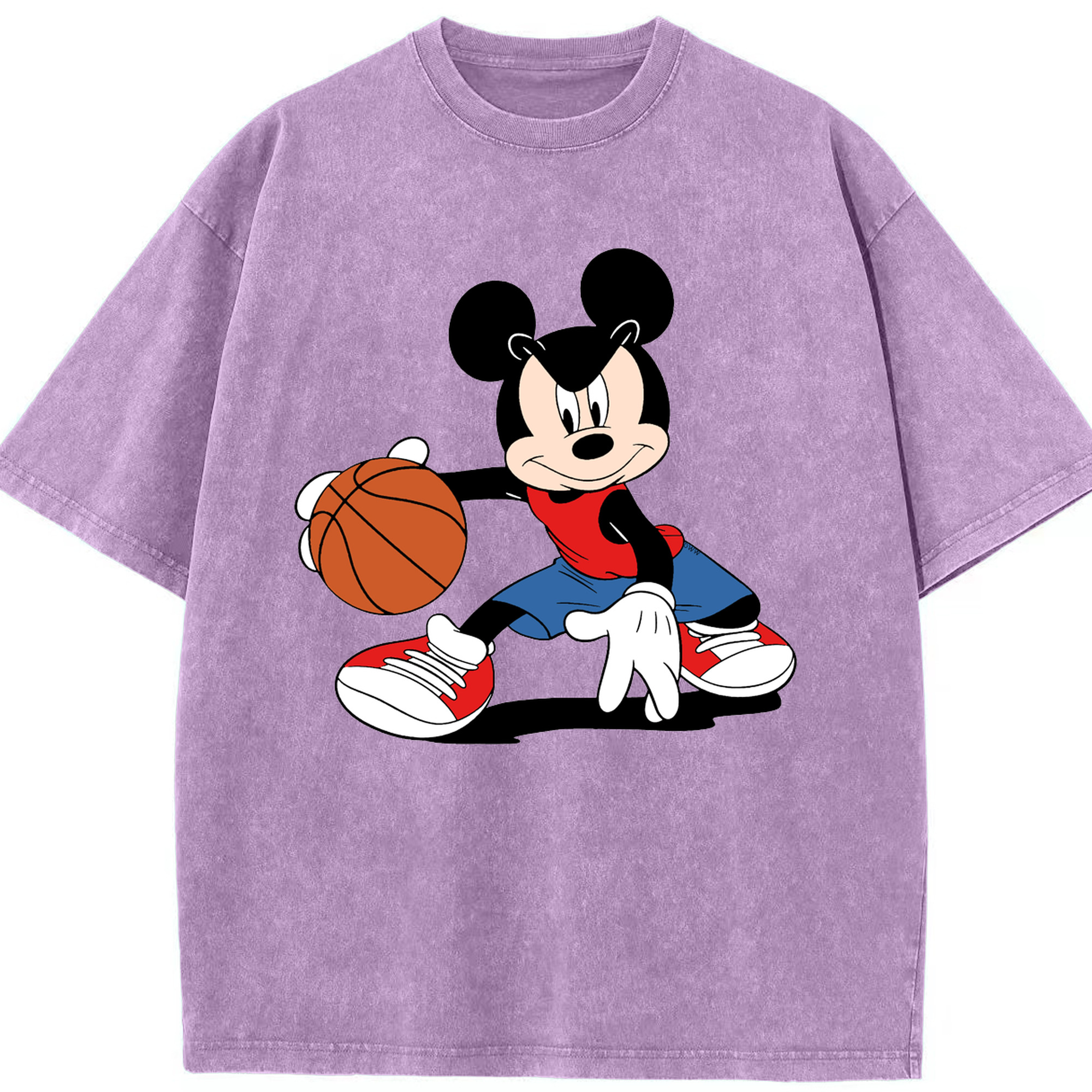 （画像用） ミッキーマウス Mickey Mouse 綿100% ヴィンテージ風 半袖Tシャツ（フロントプリント）