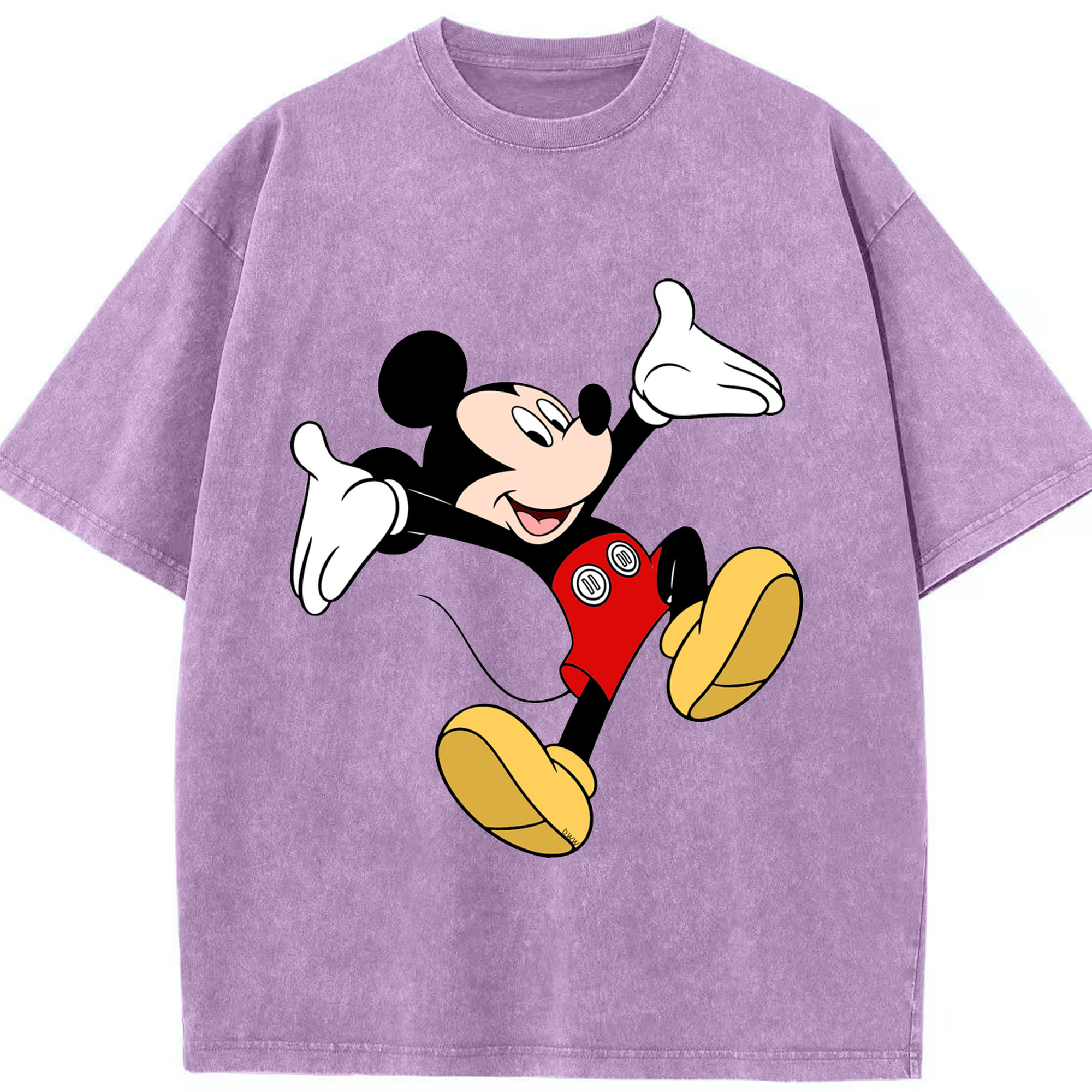 （画像用） ミッキーマウス Mickey Mouse 綿100% ヴィンテージ風 半袖Tシャツ（フロントプリント）