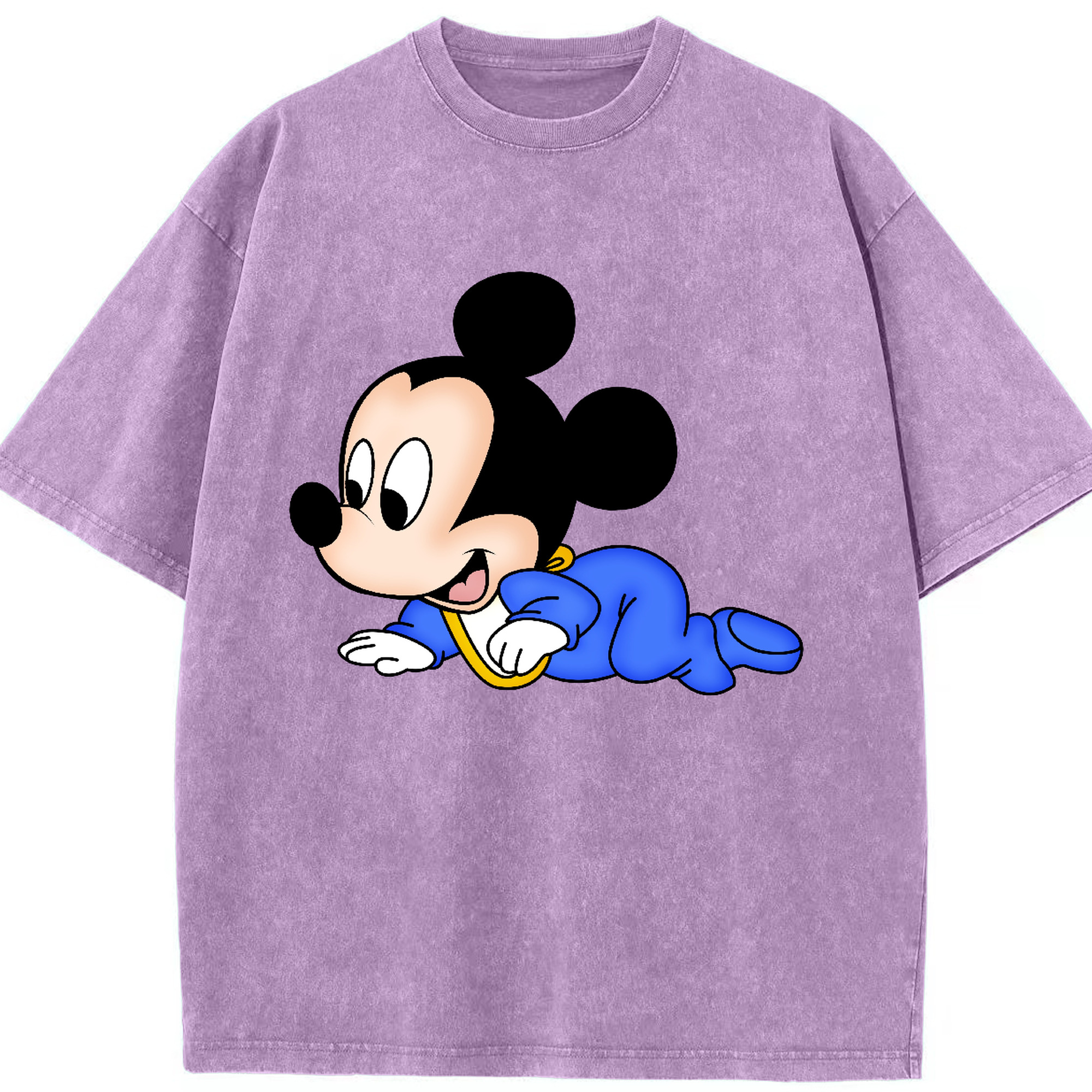 （画像用） ミッキーマウス Mickey Mouse 綿100% ヴィンテージ風 半袖Tシャツ（フロントプリント）