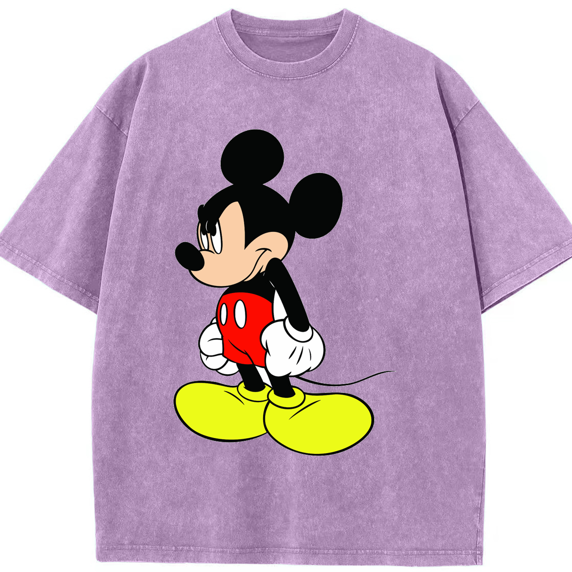 （画像用） ミッキーマウス Mickey Mouse 綿100% ヴィンテージ風 半袖Tシャツ（フロントプリント）