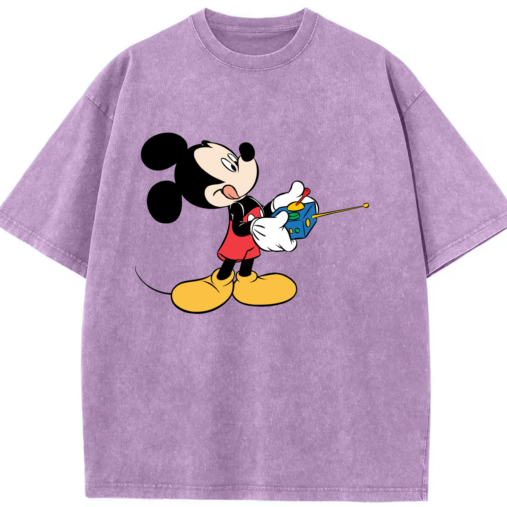 （画像用） ミッキーマウス Mickey Mouse 綿100% ヴィンテージ風 半袖Tシャツ（フロントプリント）