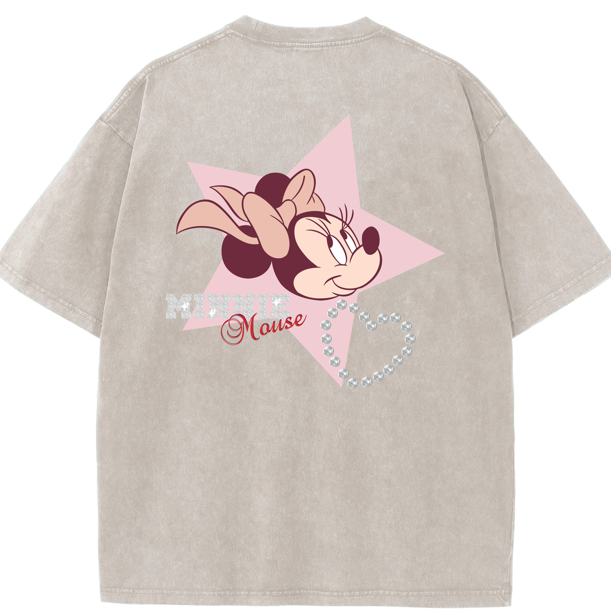 （画像用） ミッキーマウス Mickey Mouse 綿100% ヴィンテージ風 半袖Tシャツ（背面プリント）