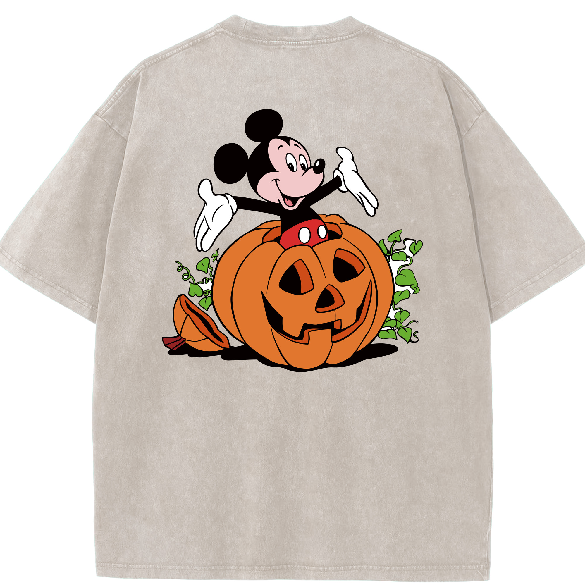 （画像用） ミッキーマウス Mickey Mouse 綿100% ヴィンテージ風 半袖Tシャツ（背面プリント）
