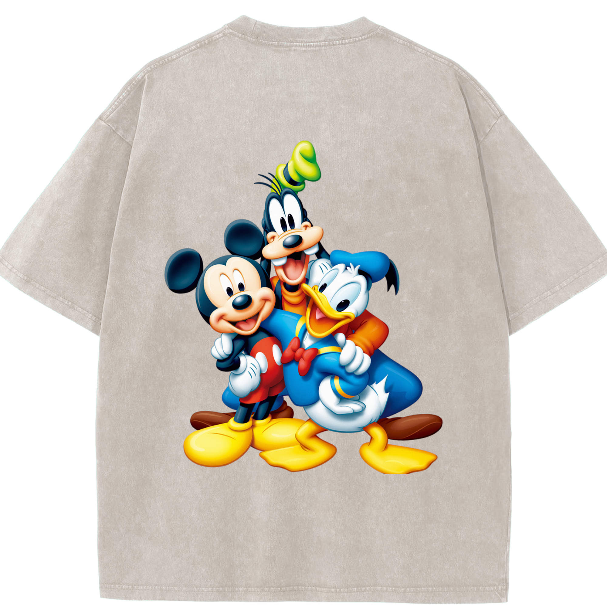 （画像用） ミッキーマウス Mickey Mouse 綿100% ヴィンテージ風 半袖Tシャツ（背面プリント）