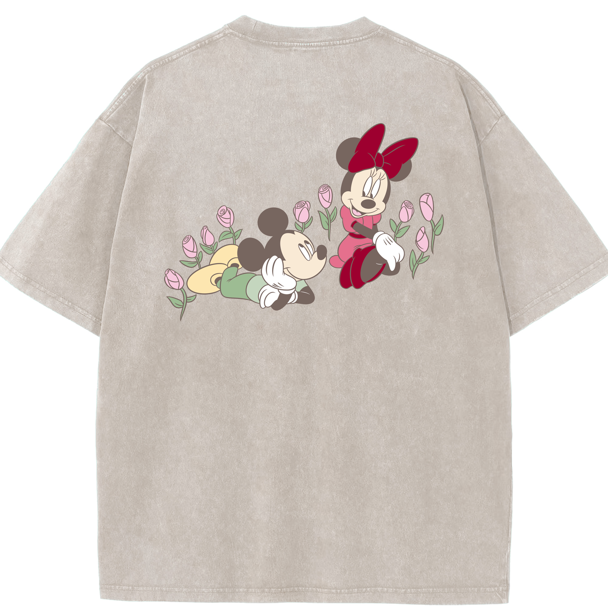 （画像用） ミッキーマウス Mickey Mouse 綿100% ヴィンテージ風 半袖Tシャツ（背面プリント）