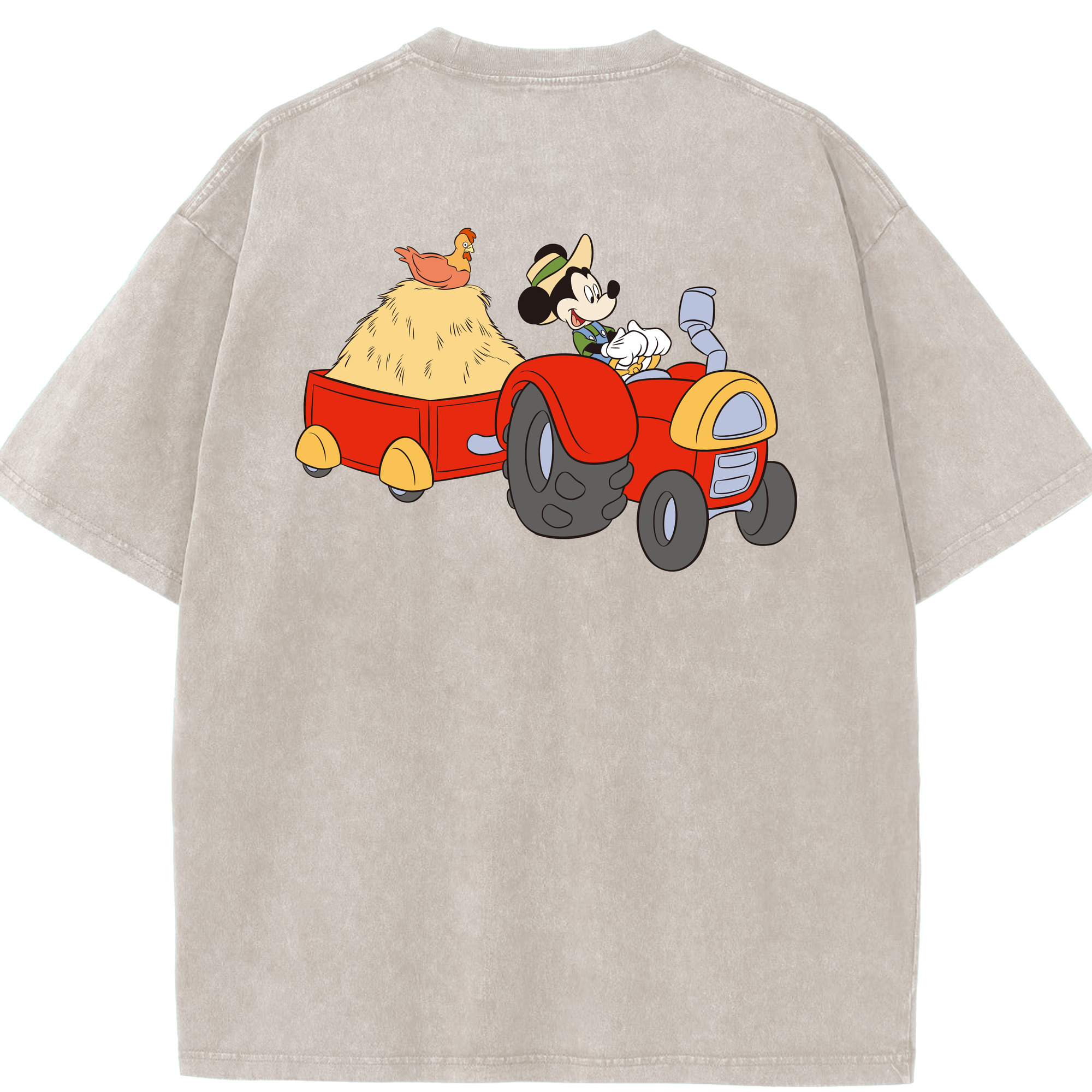 （画像用） ミッキーマウス Mickey Mouse 綿100% ヴィンテージ風 半袖Tシャツ（背面プリント）