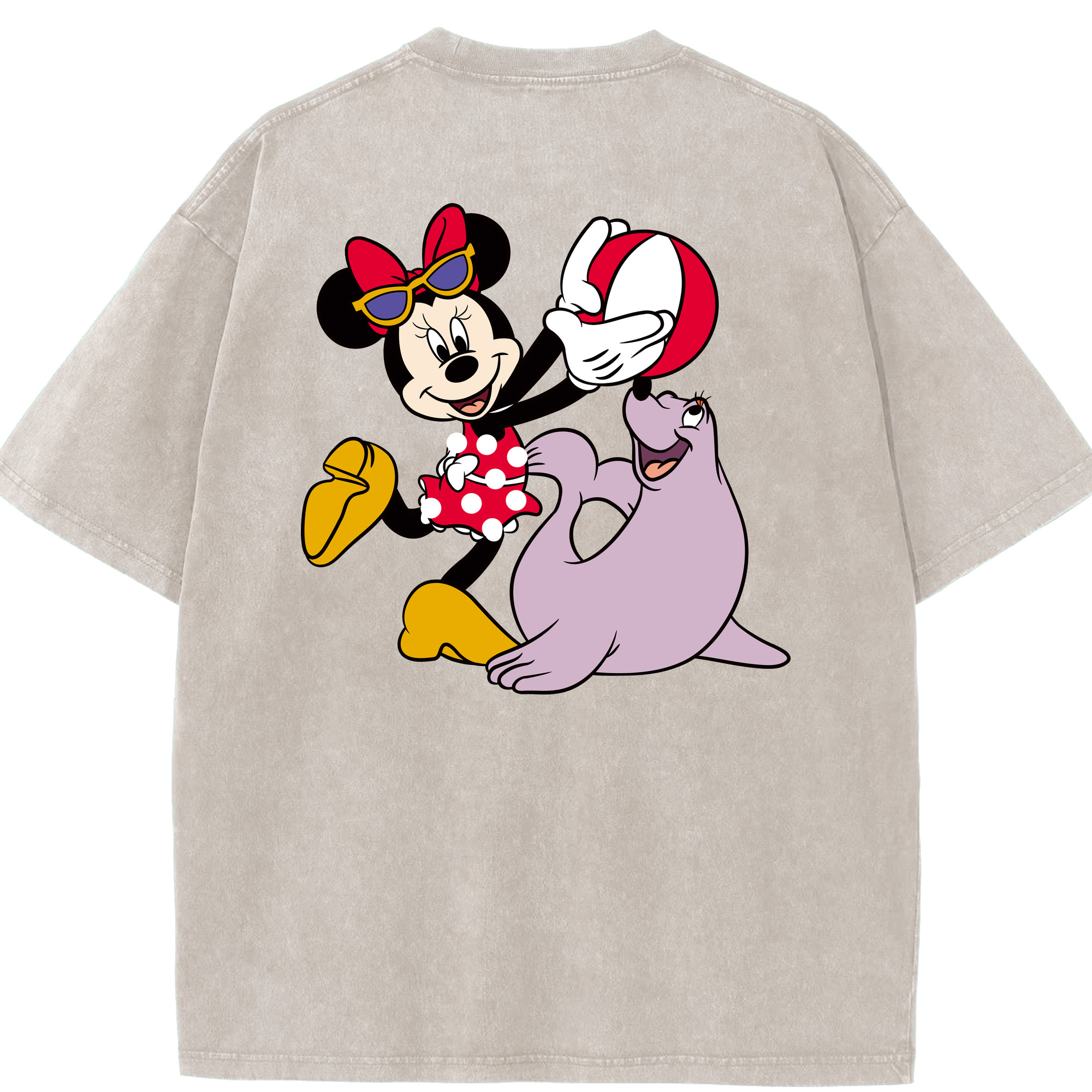 （画像用） ミッキーマウス Mickey Mouse 綿100% ヴィンテージ風 半袖Tシャツ（背面プリント）
