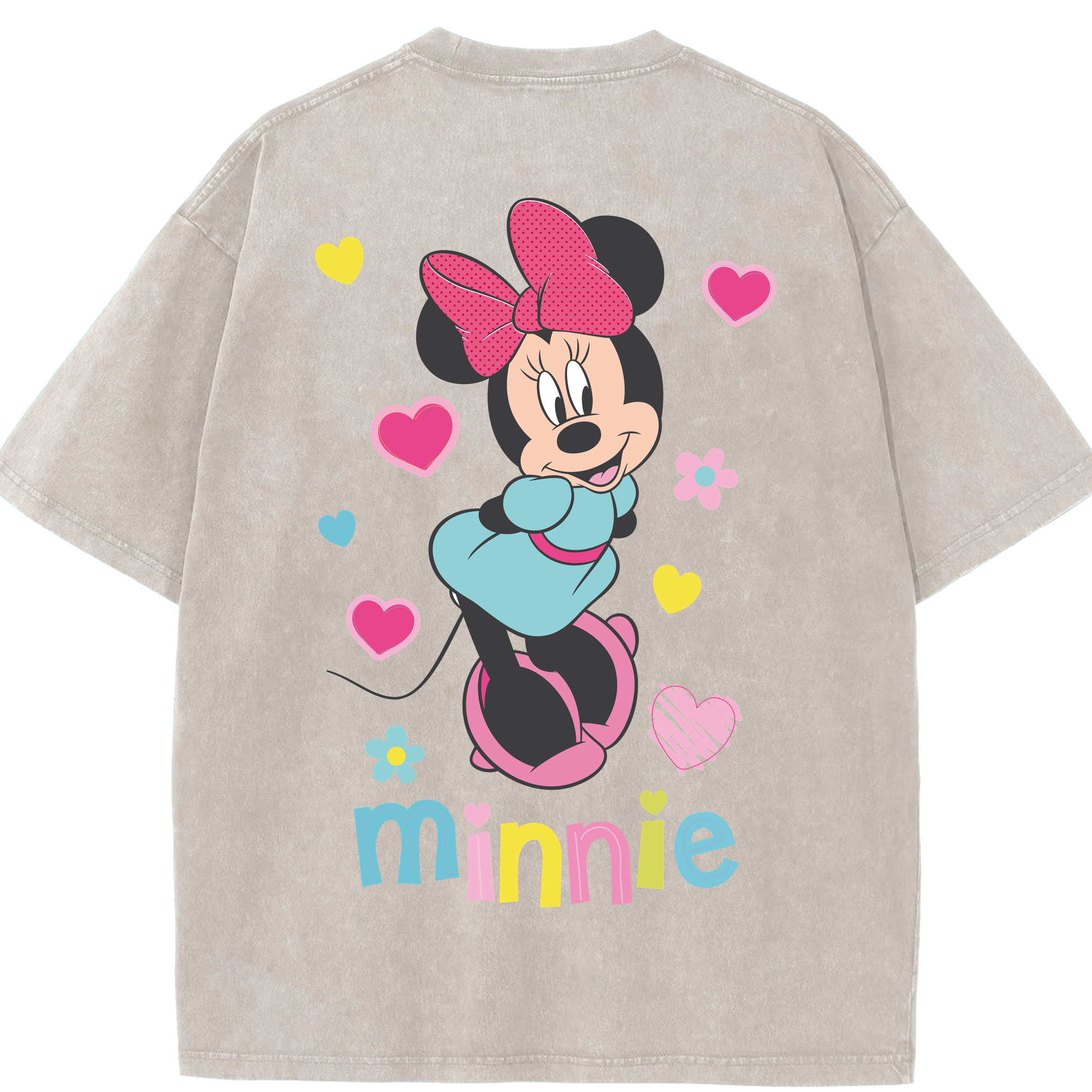 （画像用） ミッキーマウス Mickey Mouse 綿100% ヴィンテージ風 半袖Tシャツ（背面プリント）