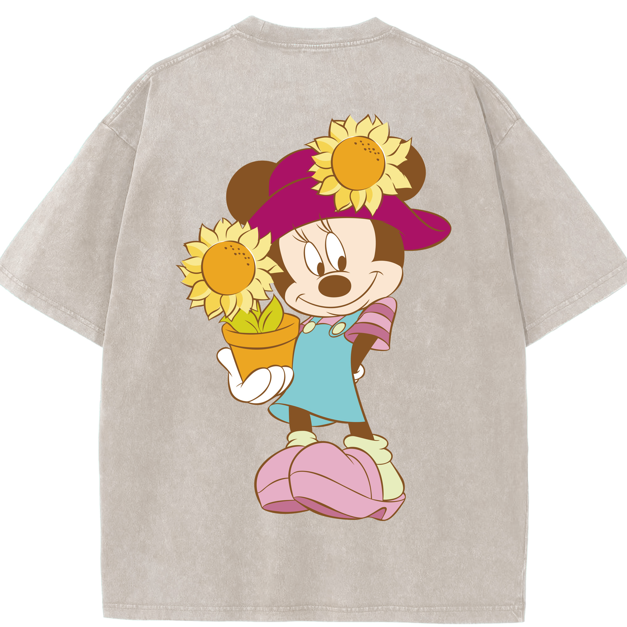 （画像用） ミッキーマウス Mickey Mouse 綿100% ヴィンテージ風 半袖Tシャツ（背面プリント）