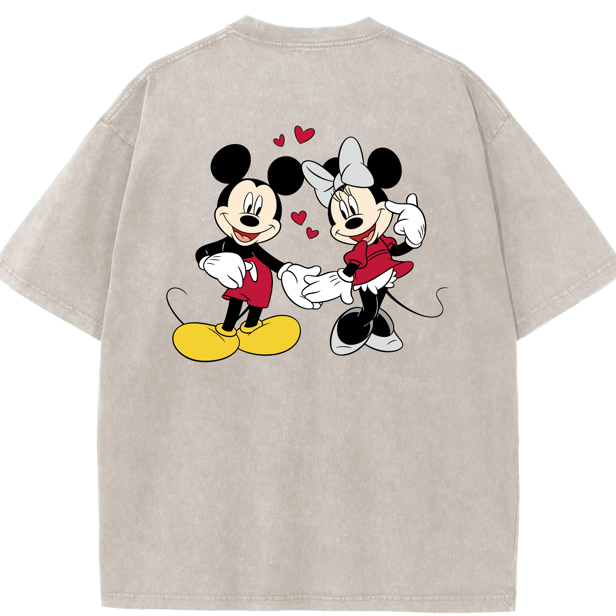（画像用） ミッキーマウス Mickey Mouse 綿100% ヴィンテージ風 半袖Tシャツ（背面プリント）