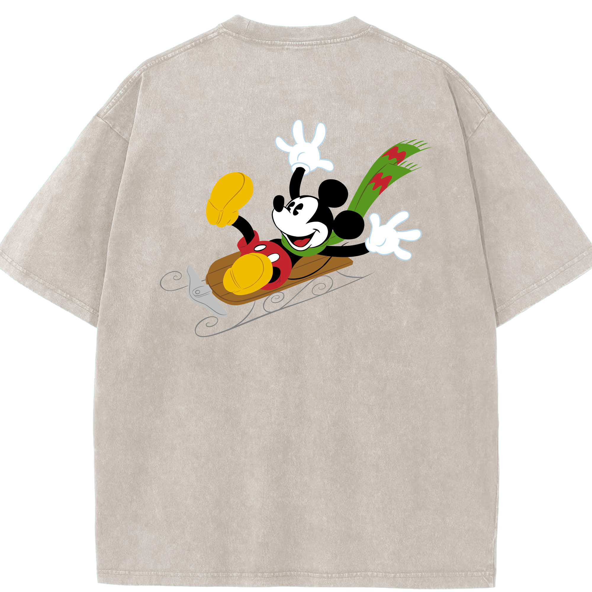 （画像用） ミッキーマウス Mickey Mouse 綿100% ヴィンテージ風 半袖Tシャツ（背面プリント）