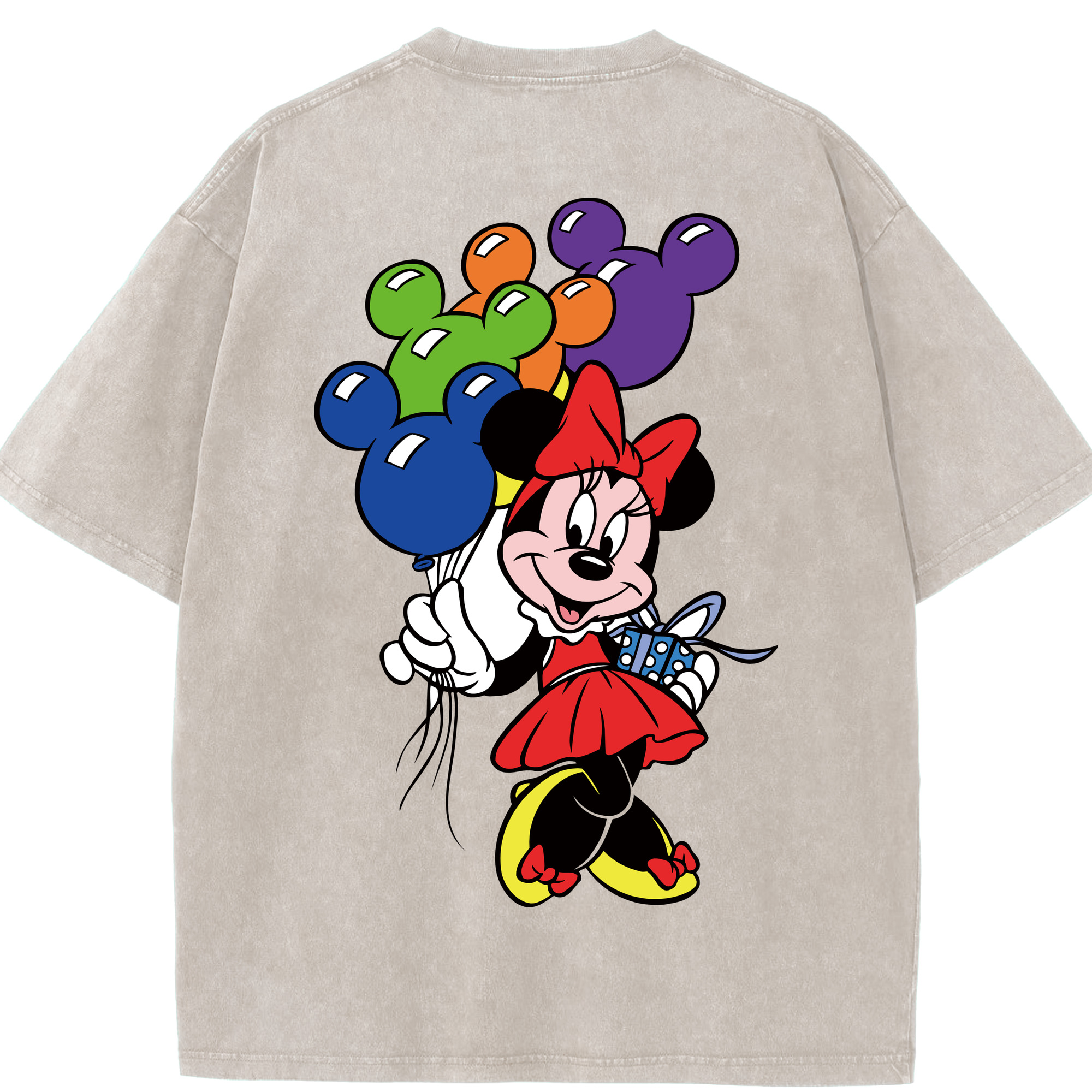 （画像用） ミッキーマウス Mickey Mouse 綿100% ヴィンテージ風 半袖Tシャツ（背面プリント）