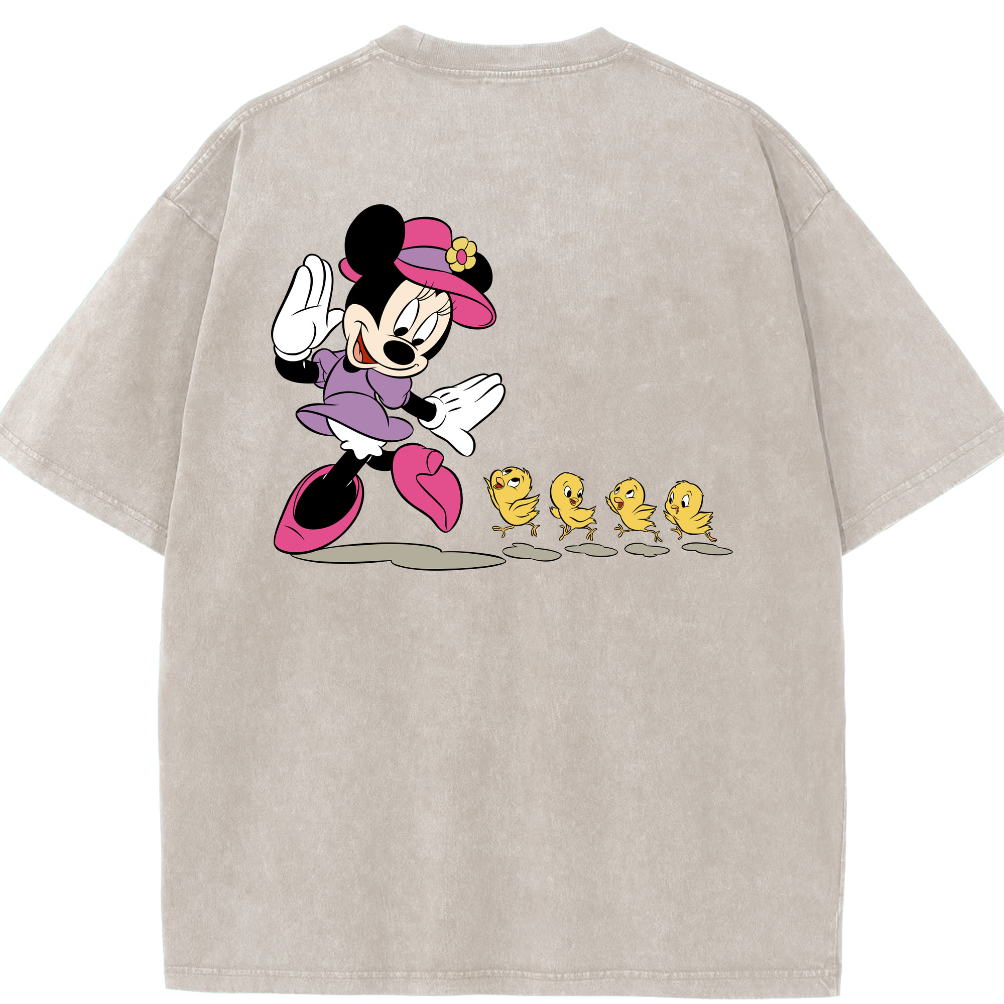 （画像用） ミッキーマウス Mickey Mouse 綿100% ヴィンテージ風 半袖Tシャツ（背面プリント）