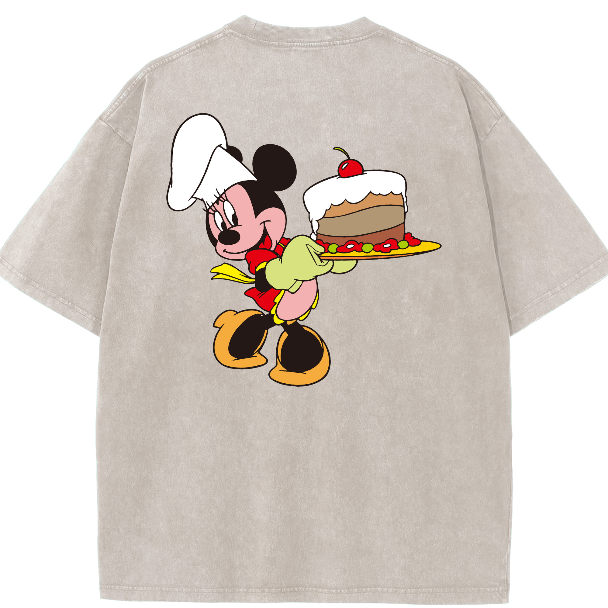 （画像用） ミッキーマウス Mickey Mouse 綿100% ヴィンテージ風 半袖Tシャツ（背面プリント）