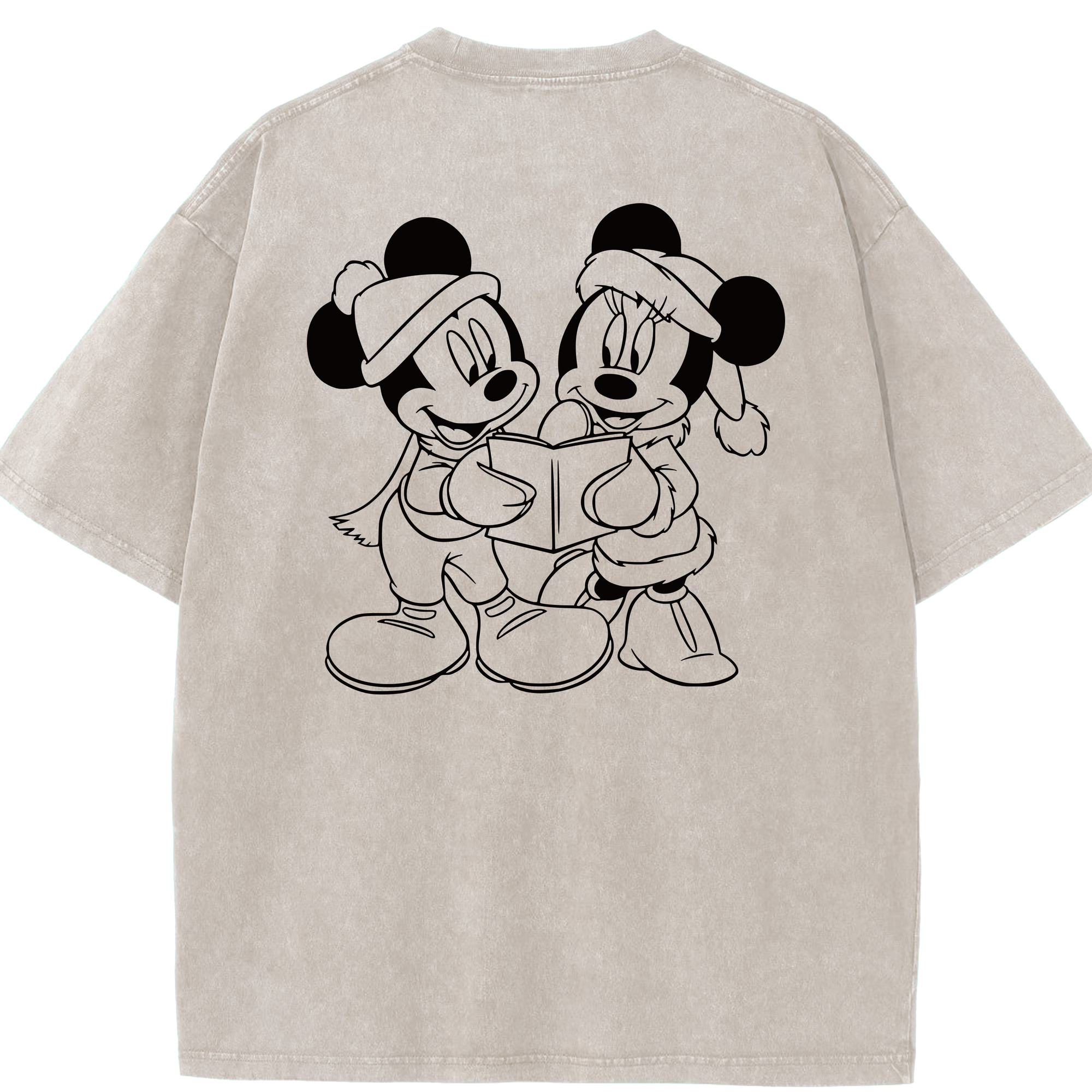 （画像用） ミッキーマウス Mickey Mouse 綿100% ヴィンテージ風 半袖Tシャツ（背面プリント）