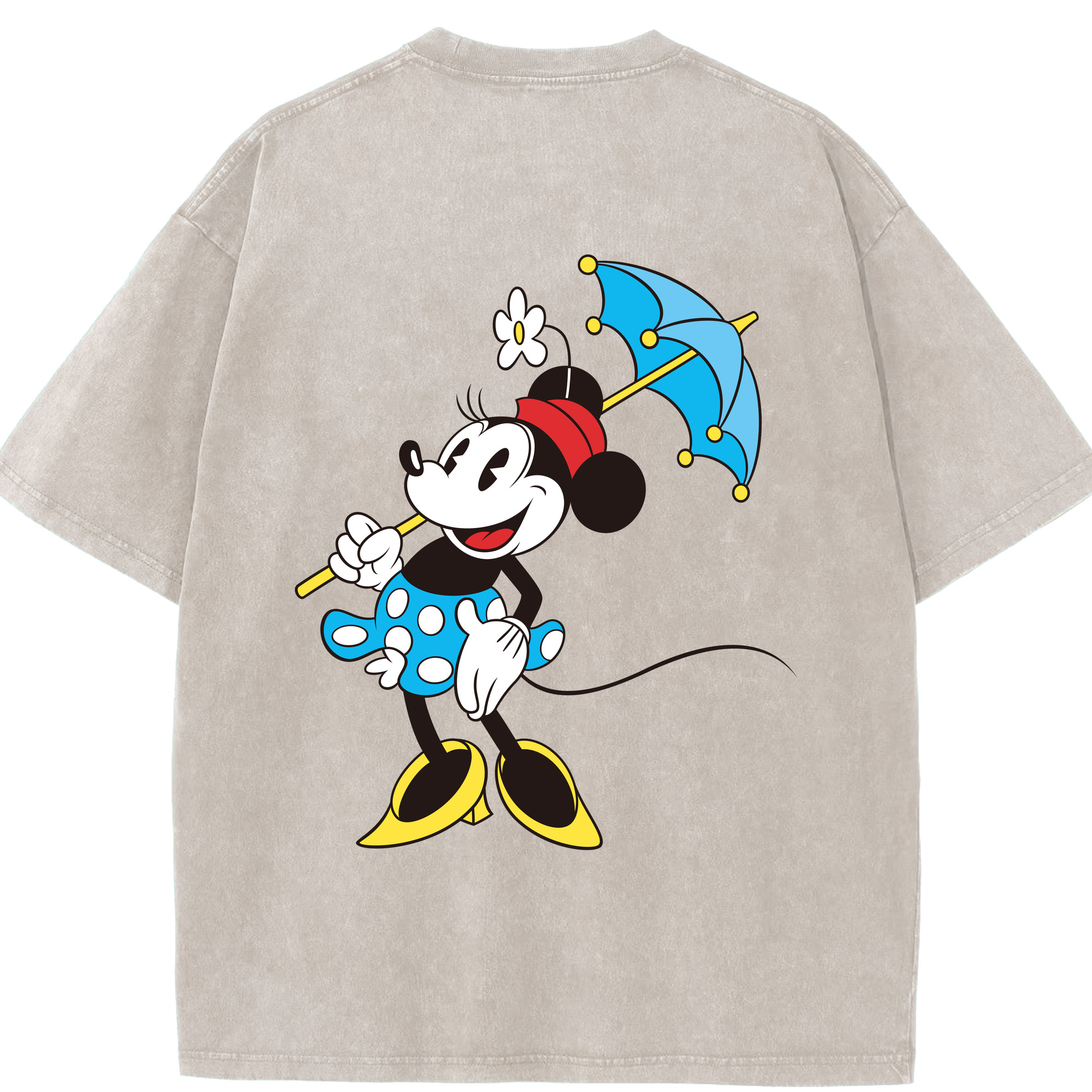 （画像用） ミッキーマウス Mickey Mouse 綿100% ヴィンテージ風 半袖Tシャツ（背面プリント）