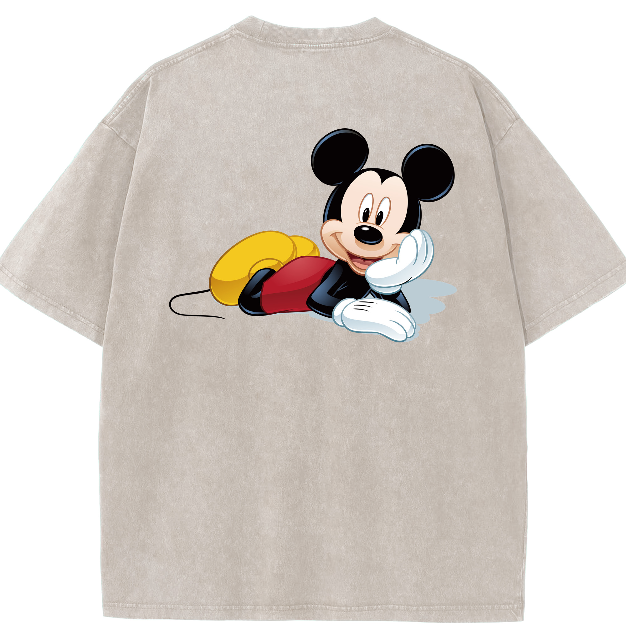 （画像用） ミッキーマウス Mickey Mouse 綿100% ヴィンテージ風 半袖Tシャツ（背面プリント）