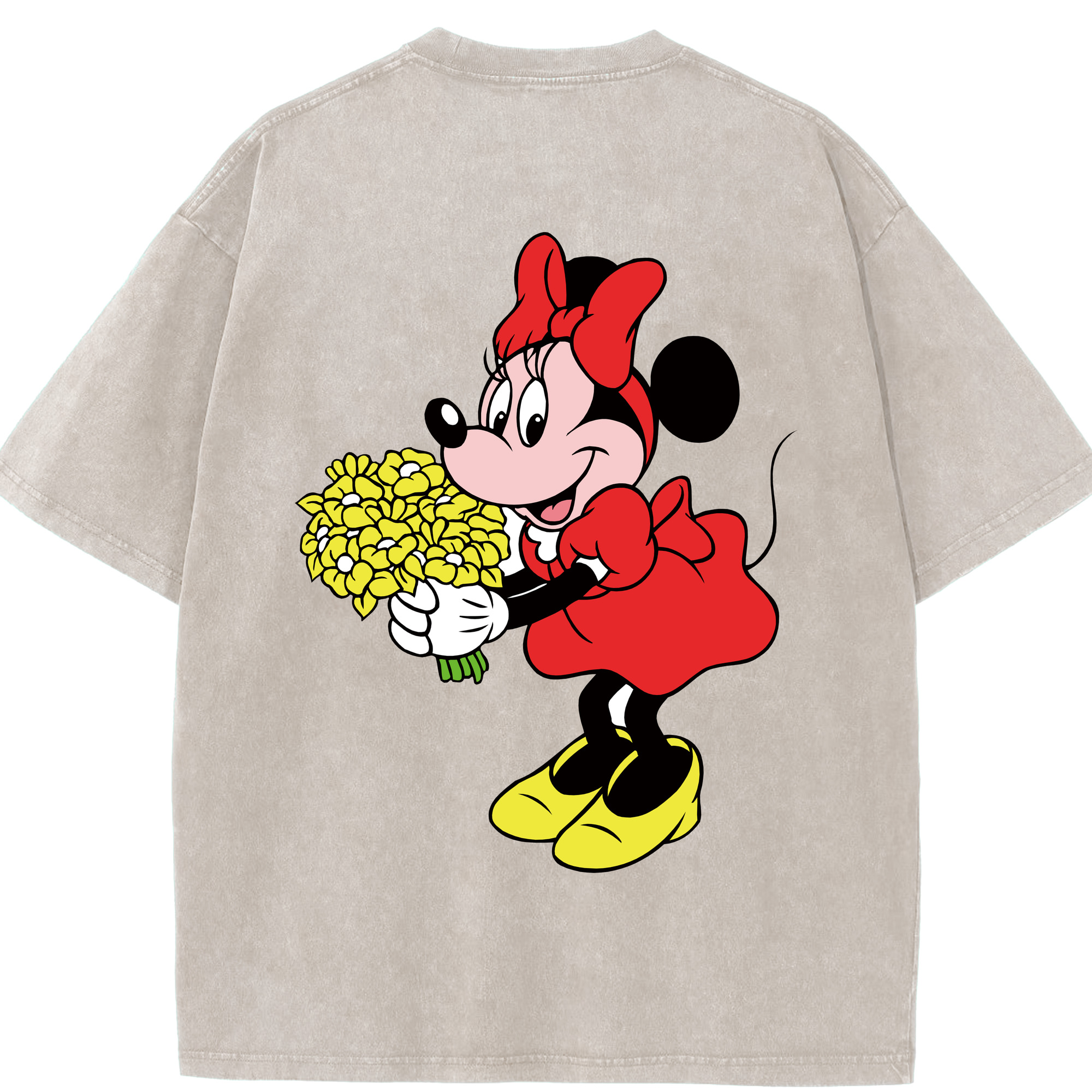 （画像用） ミッキーマウス Mickey Mouse 綿100% ヴィンテージ風 半袖Tシャツ（背面プリント）