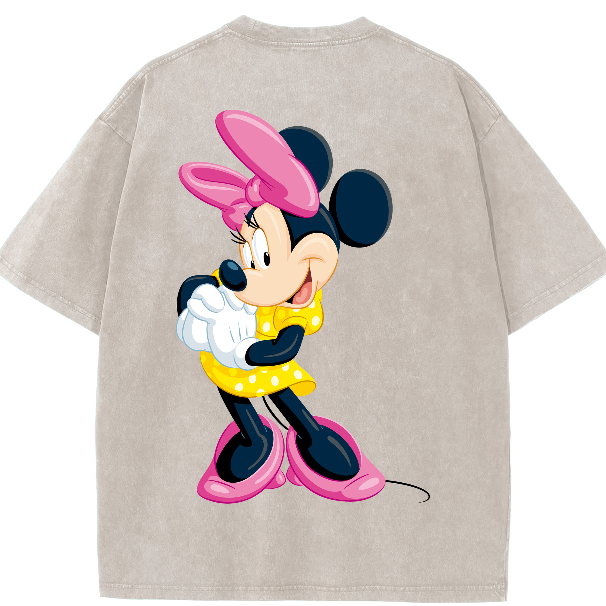 （画像用） ミッキーマウス Mickey Mouse 綿100% ヴィンテージ風 半袖Tシャツ（背面プリント）