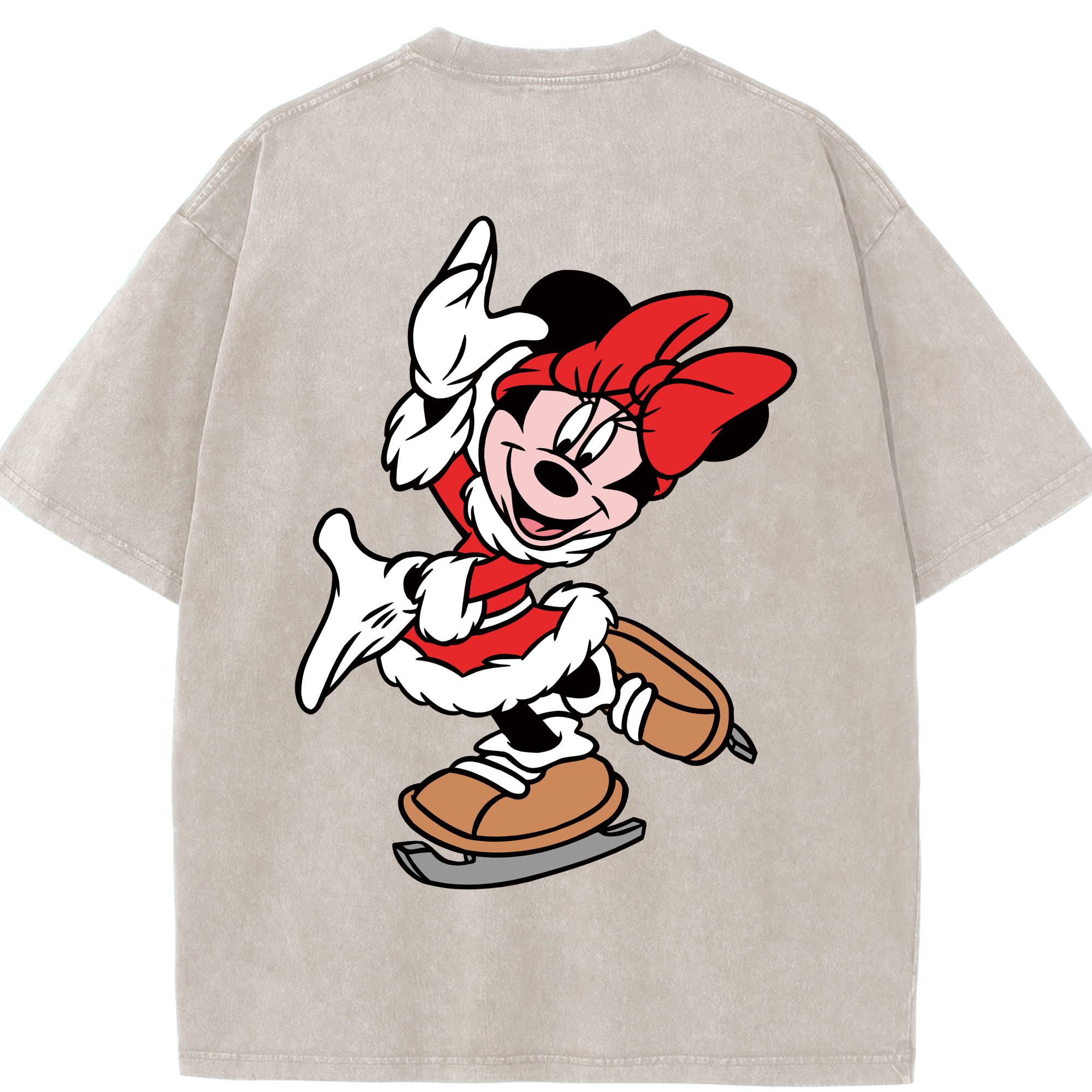 （画像用） ミッキーマウス Mickey Mouse 綿100% ヴィンテージ風 半袖Tシャツ（背面プリント）