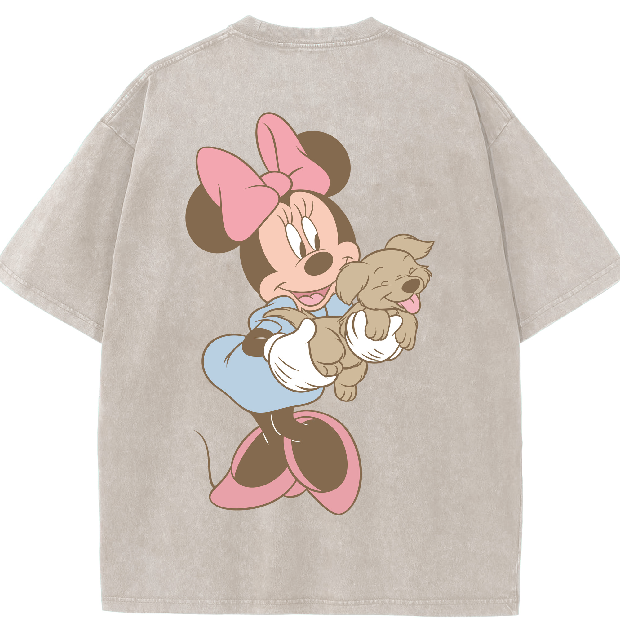 （画像用） ミッキーマウス Mickey Mouse 綿100% ヴィンテージ風 半袖Tシャツ（背面プリント）