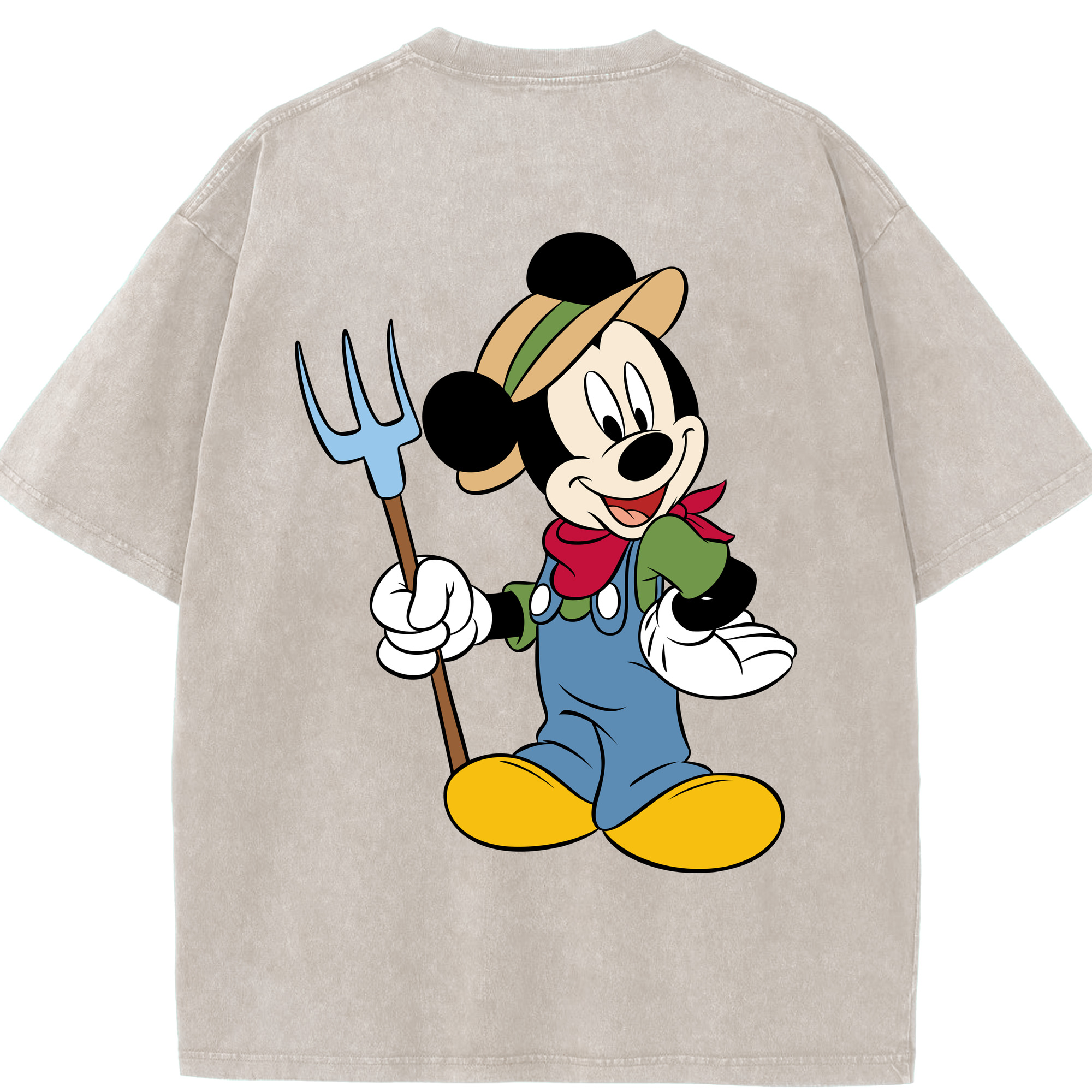 （画像用） ミッキーマウス Mickey Mouse 綿100% ヴィンテージ風 半袖Tシャツ（背面プリント）