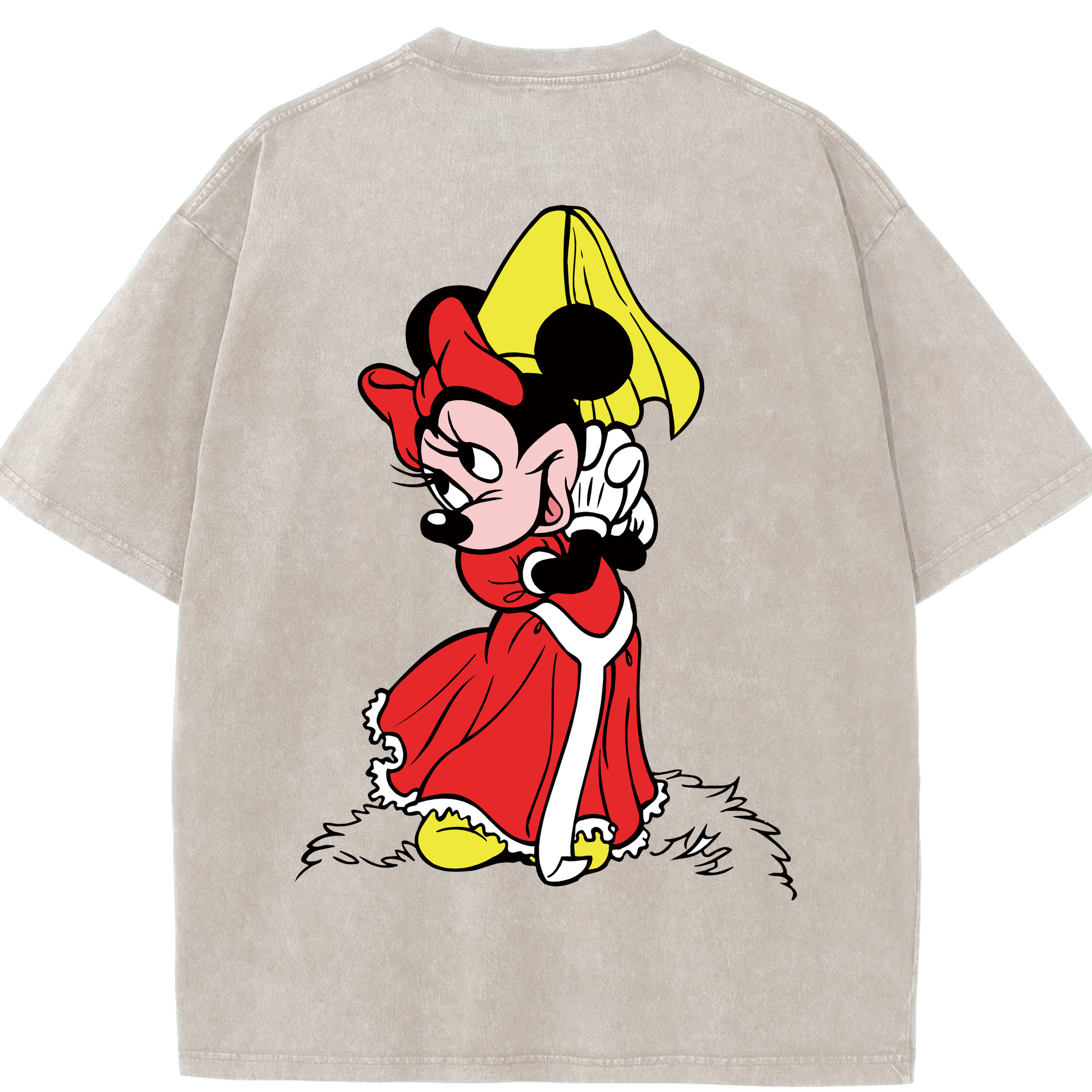 （画像用） ミッキーマウス Mickey Mouse 綿100% ヴィンテージ風 半袖Tシャツ（背面プリント）