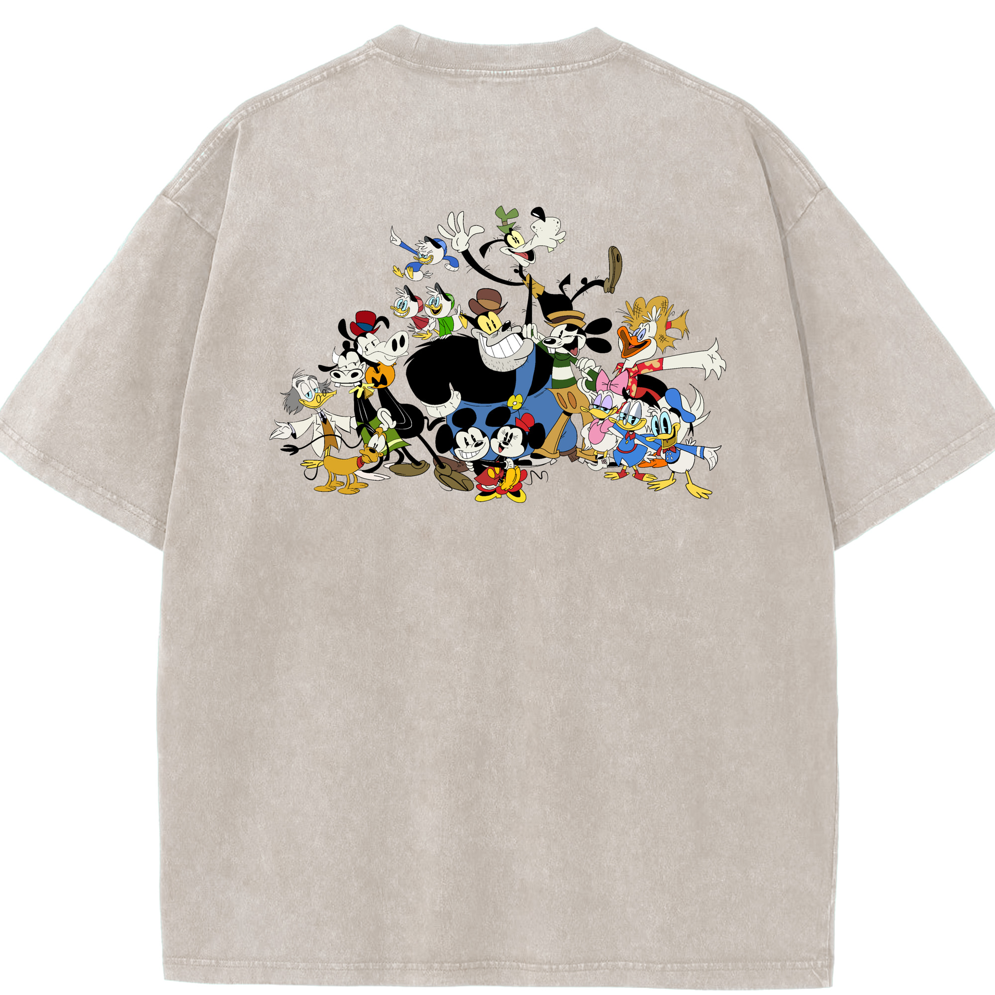 （画像用） ミッキーマウス Mickey Mouse 綿100% ヴィンテージ風 半袖Tシャツ（背面プリント）